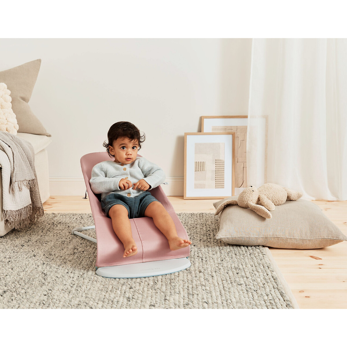 Transat Bliss tissé matelassage pétale rose poudré, BABYBJORN