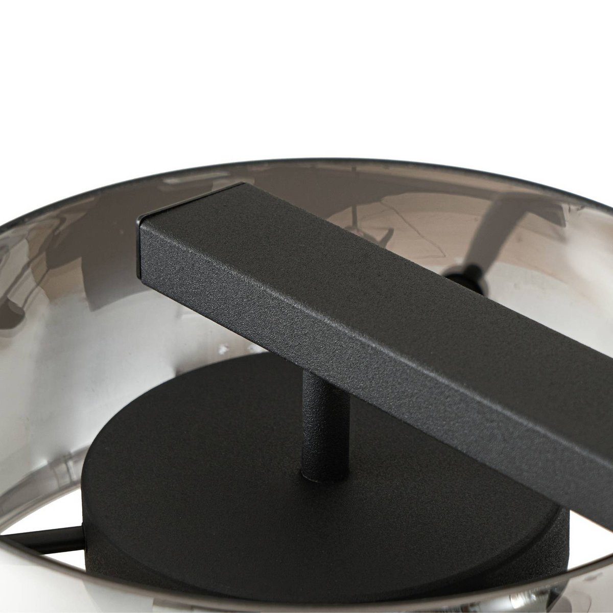 Suspension en verre moderneLED, Martis noir, gris fumé, LUCANDE