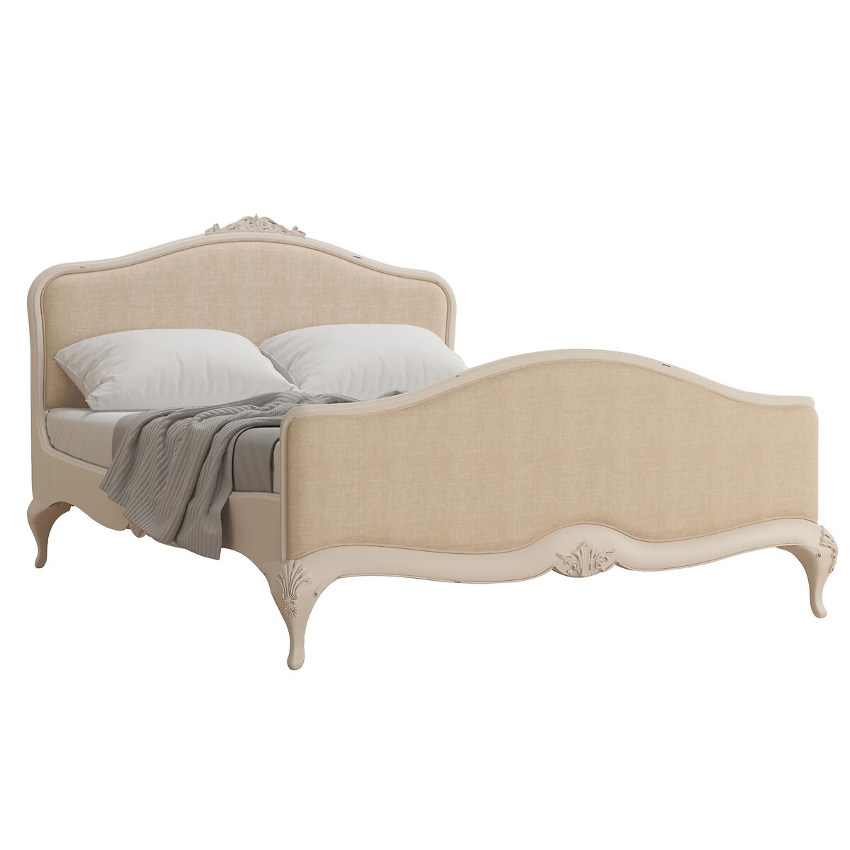 Ivory French-Vintage Upholstered Bed ivory, WILLIS & GAMBIER