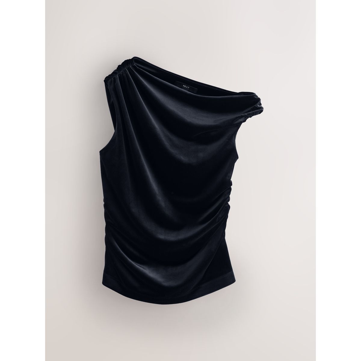 Haut sans manches en velours drapé noir, NEXT