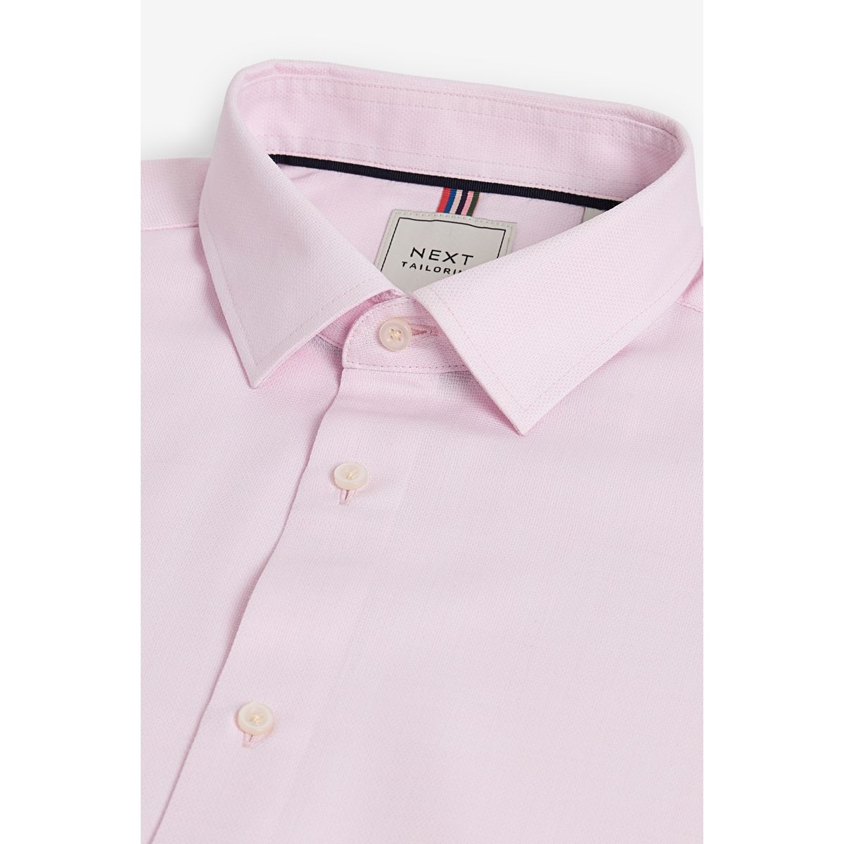 Chemise texturée slim à poignet, lot de 3 blanc/bleu, NEXT