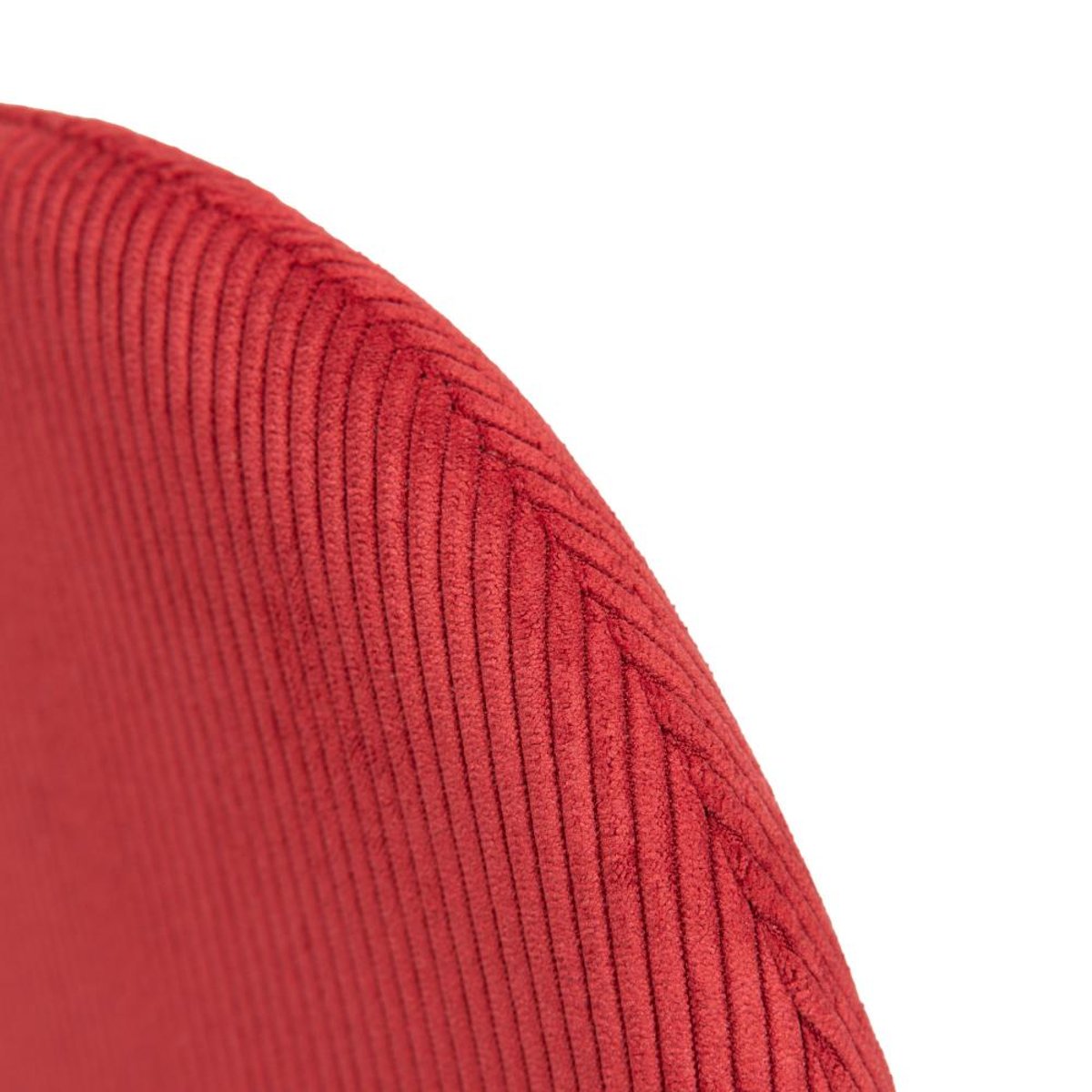 Chaise de salle à manger en velours côtelé   et métal Scala (lot de 6) rouge, AMADEUS