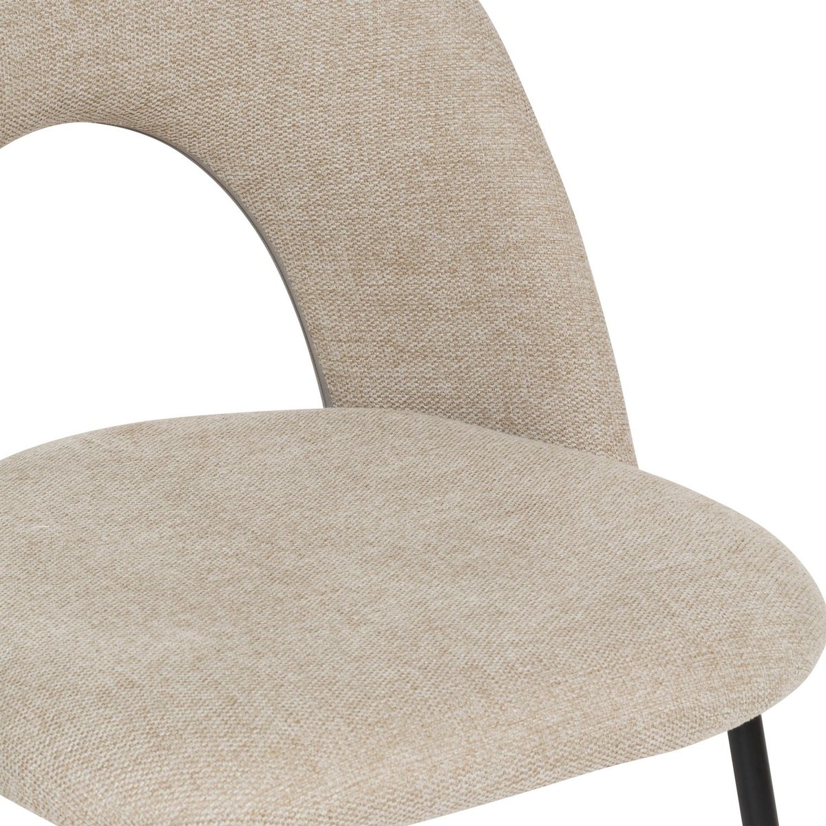 Lot de 4 chaises en tissu avec pieds métal RAVEN beige, TOILINUX