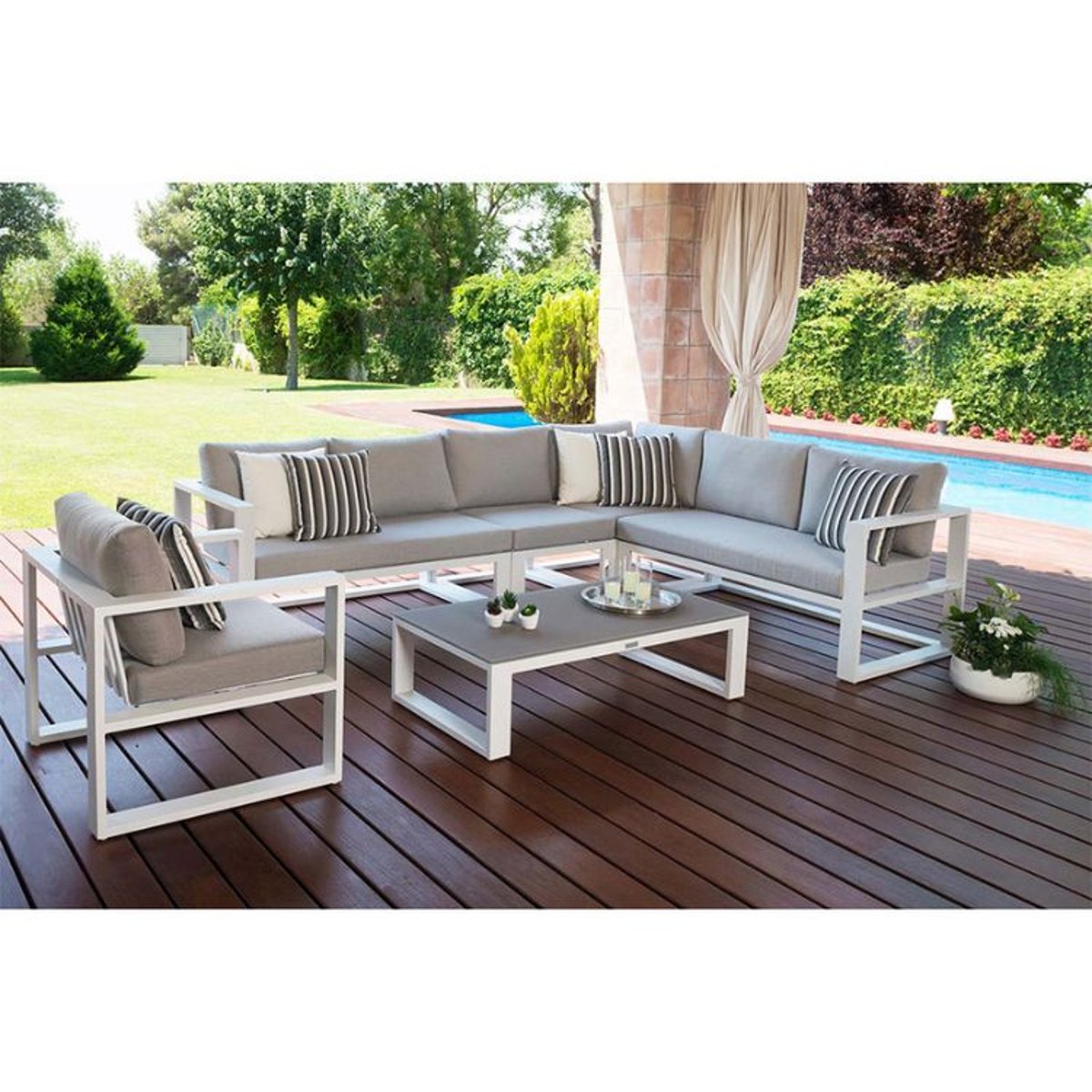 Chauffeuse de jardin en aluminium, BELLY blanc, AU JARDIN DE CHLOÉ