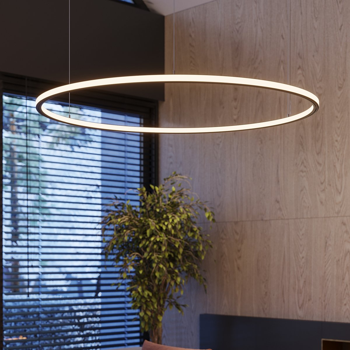Lustre Aluminium Noir LED 1 Risa noir, EDEN