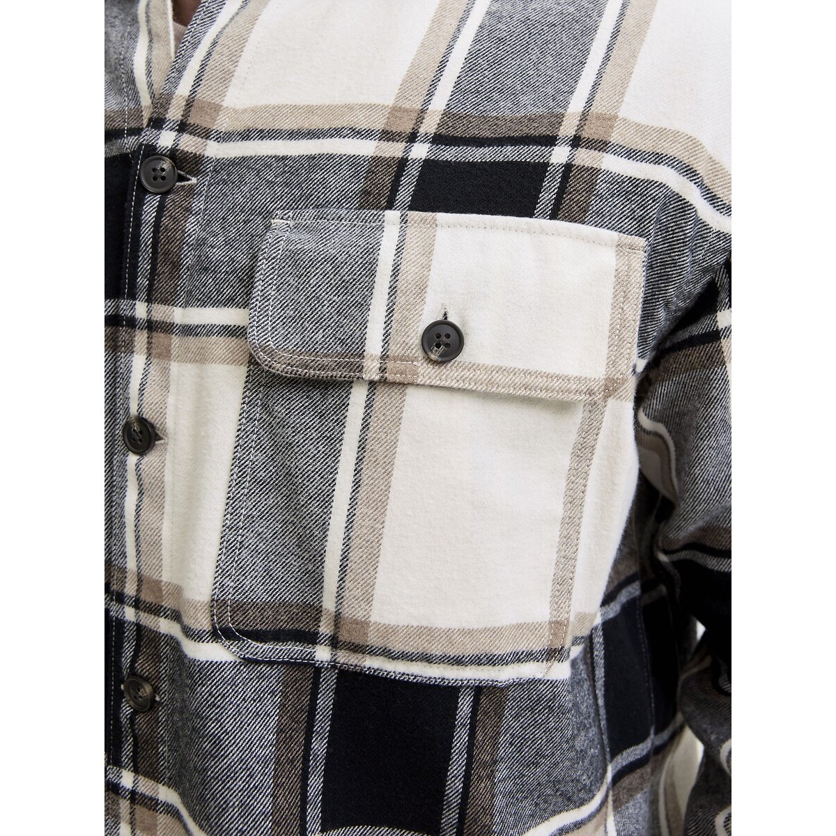 Surchemise relaxed fit carreaux noir, JACK & JONES