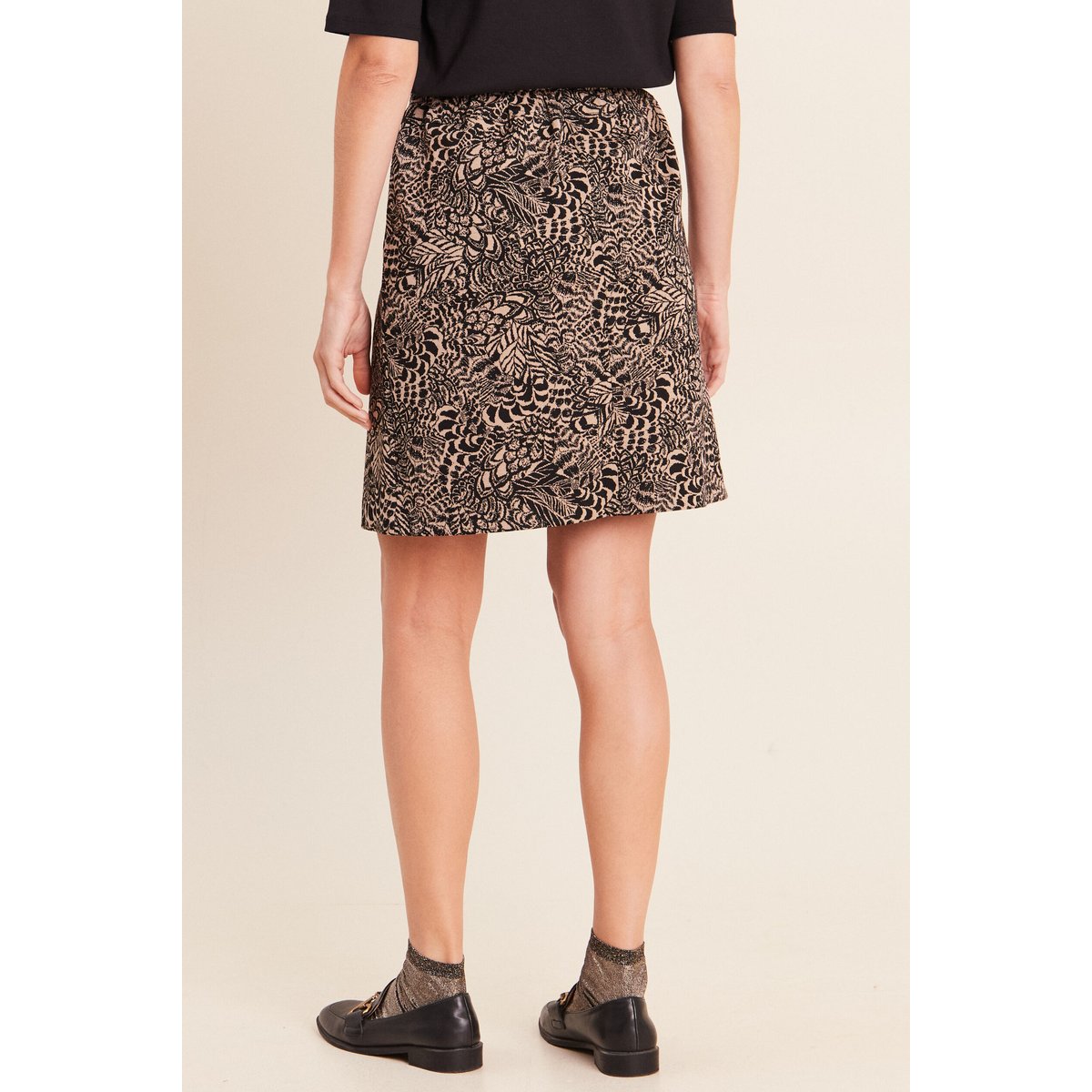 Jupe jacquard taille standard beige, BREAL