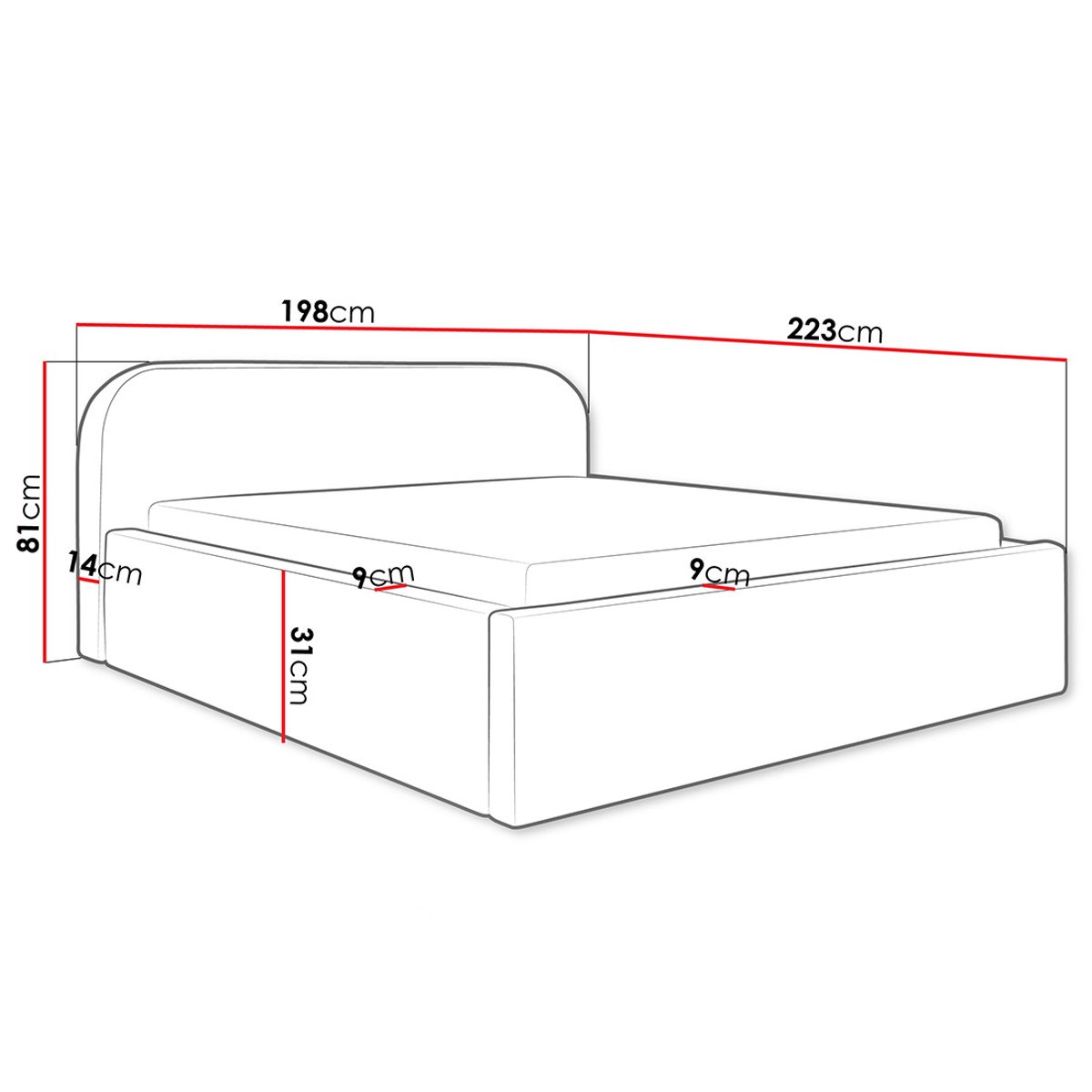Lit coffre - ORANE gris, BEST MOBILIER