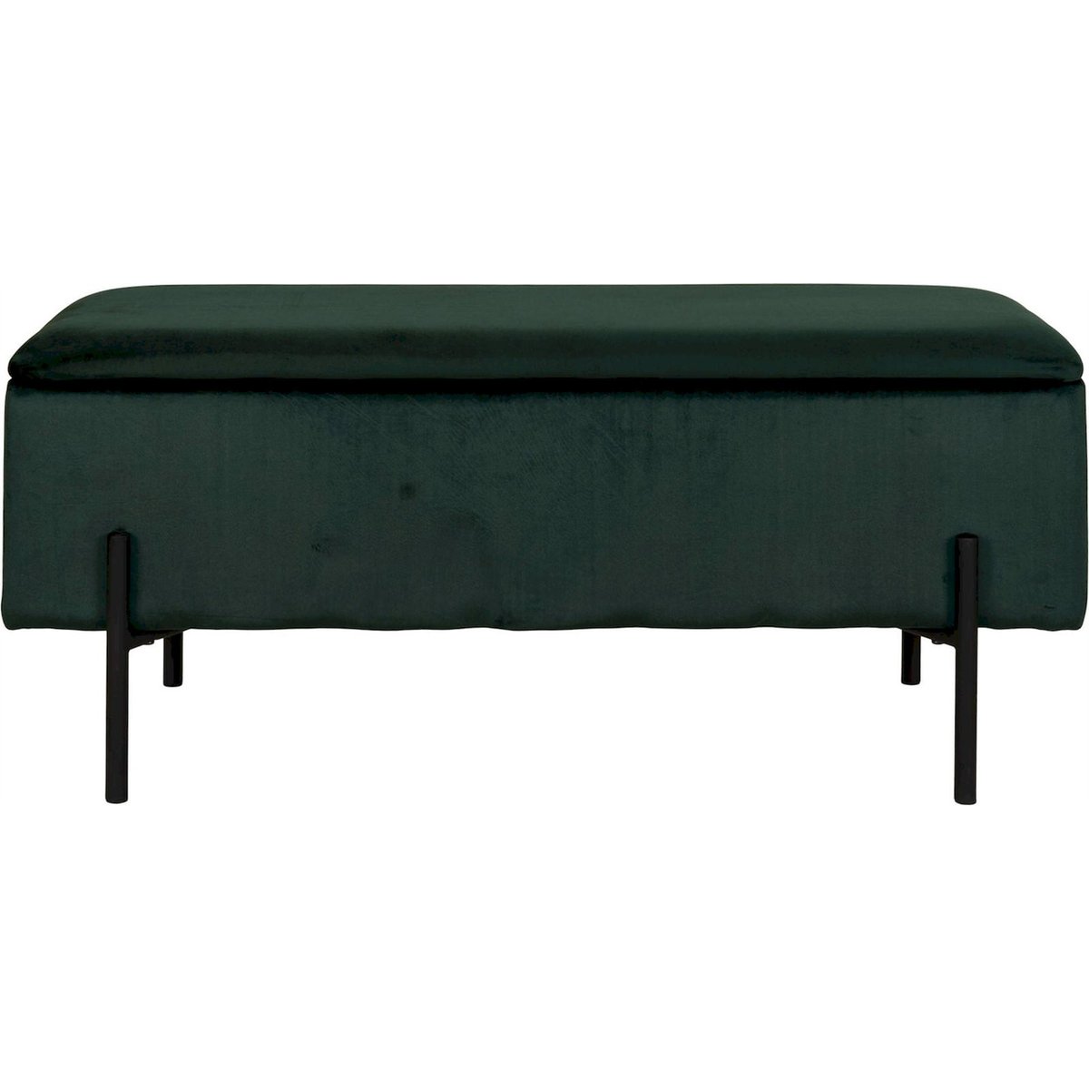 Banc coffre tapissé collection BELLENT vert foncé, RECOLLECTION