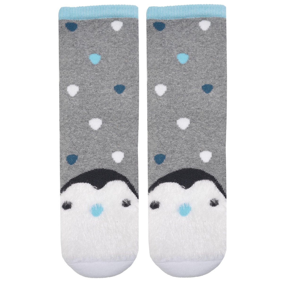 Chaussettes anti-dérapantes pingouin - coton gris, ISOTONER