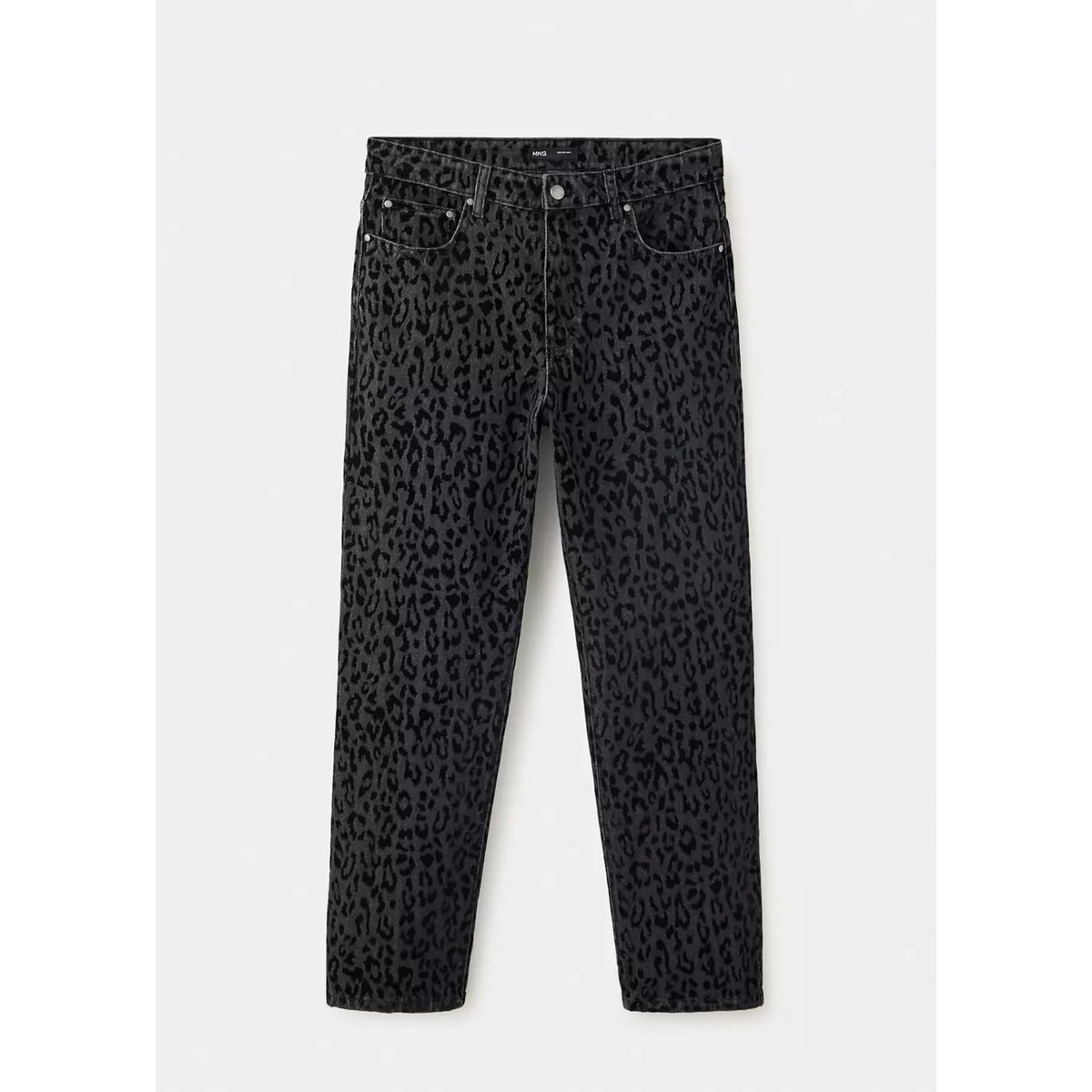 Jean droit imprimé gris denim, MANGO