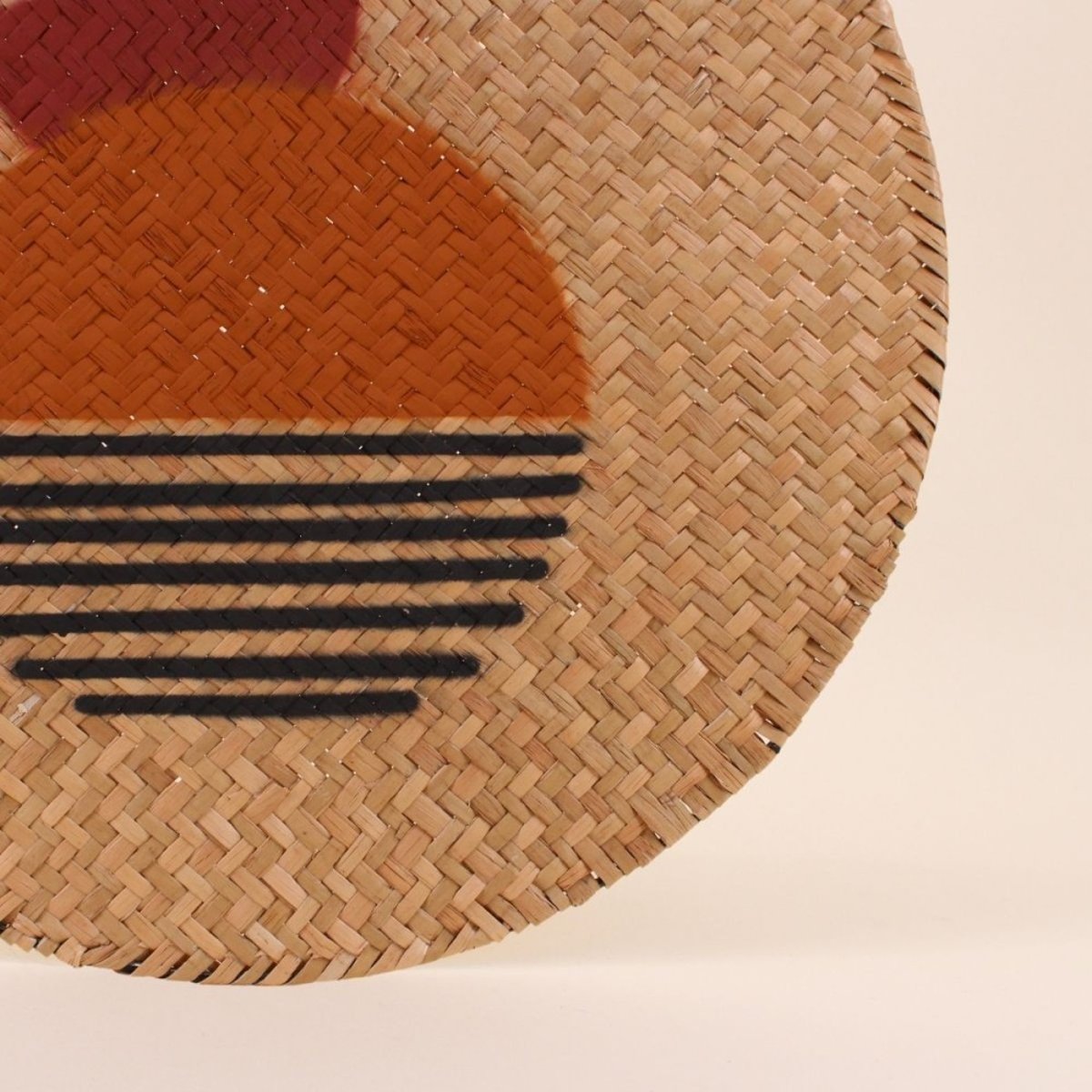 Décoration murale ronde en fibres naturelles 35cm naturel, ORNAMI
