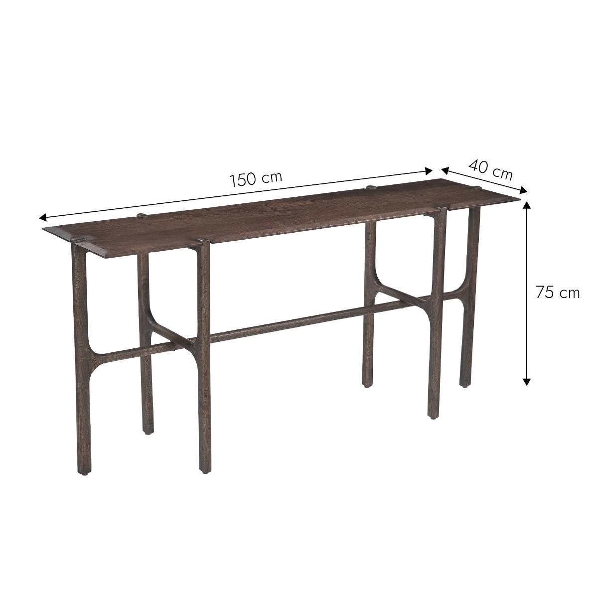 Console en bois de manguier SELVA bois foncé, MADE IN MEUBLES