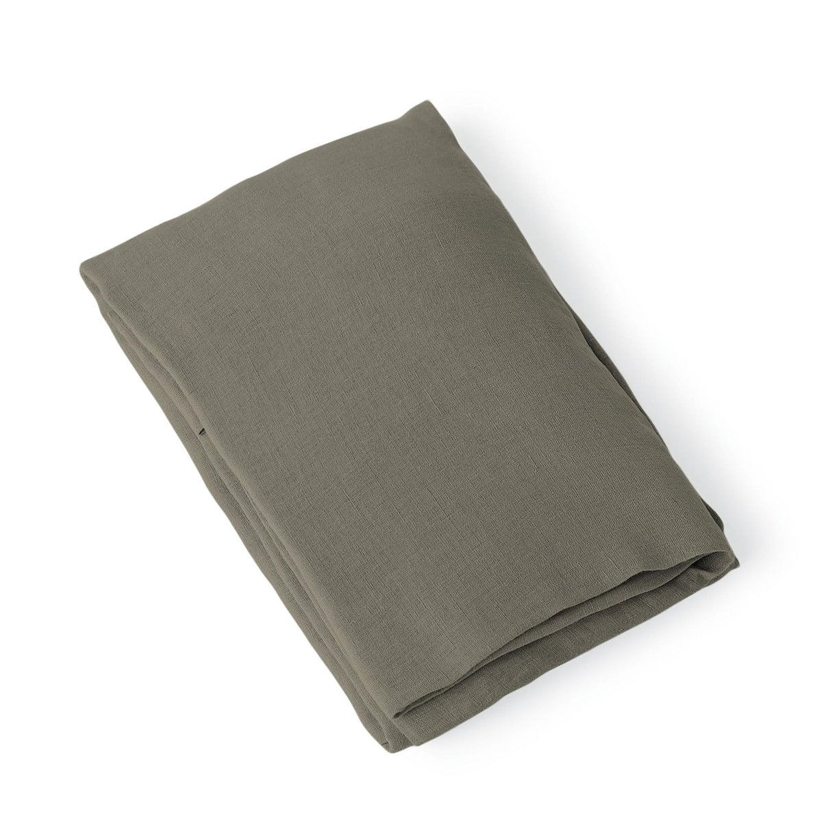 Jeté de lit lin lavé CAMILLE vert kaki, FEBRONIE