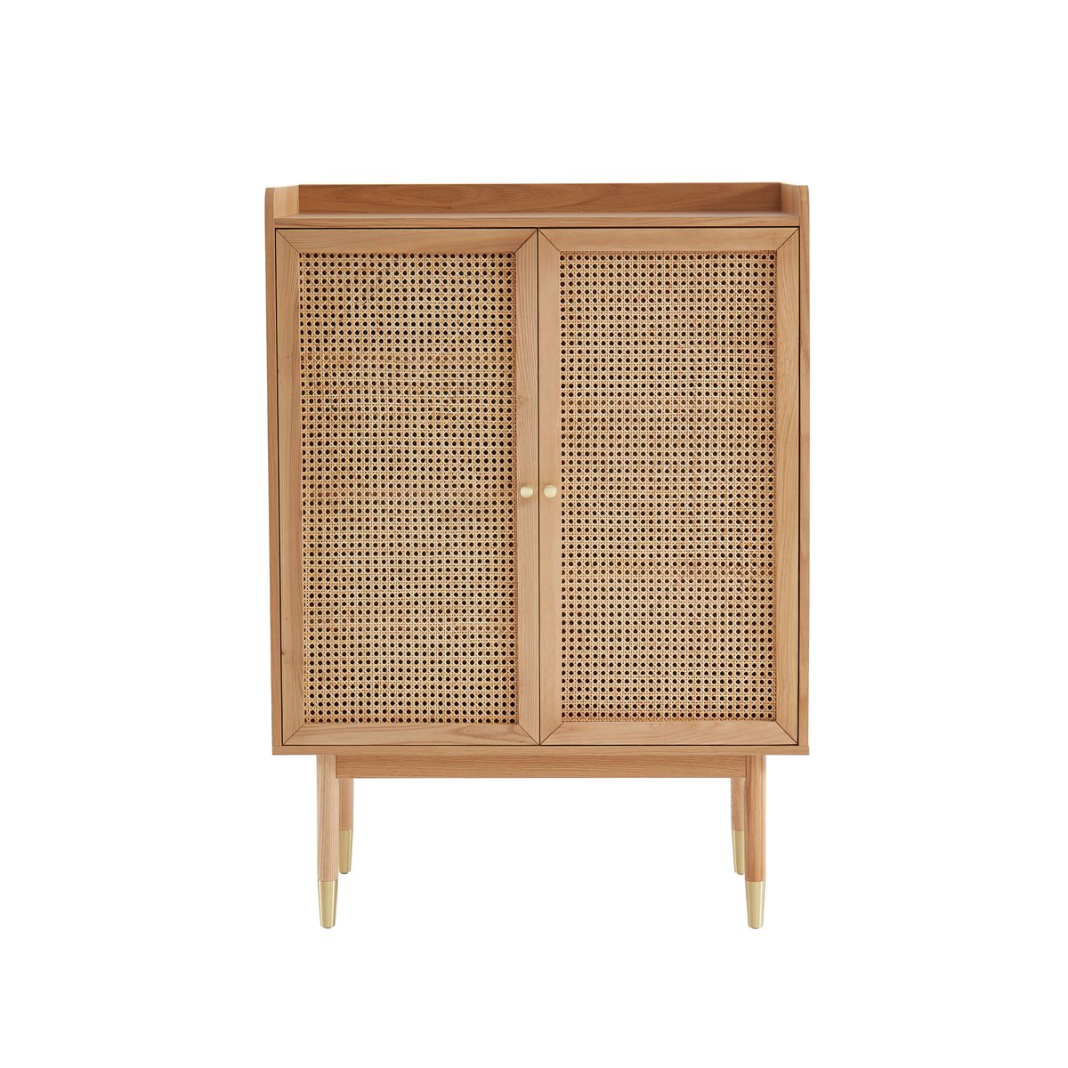 Buffet 2 portes en cannage rotin LEON chêne clair, SORELH