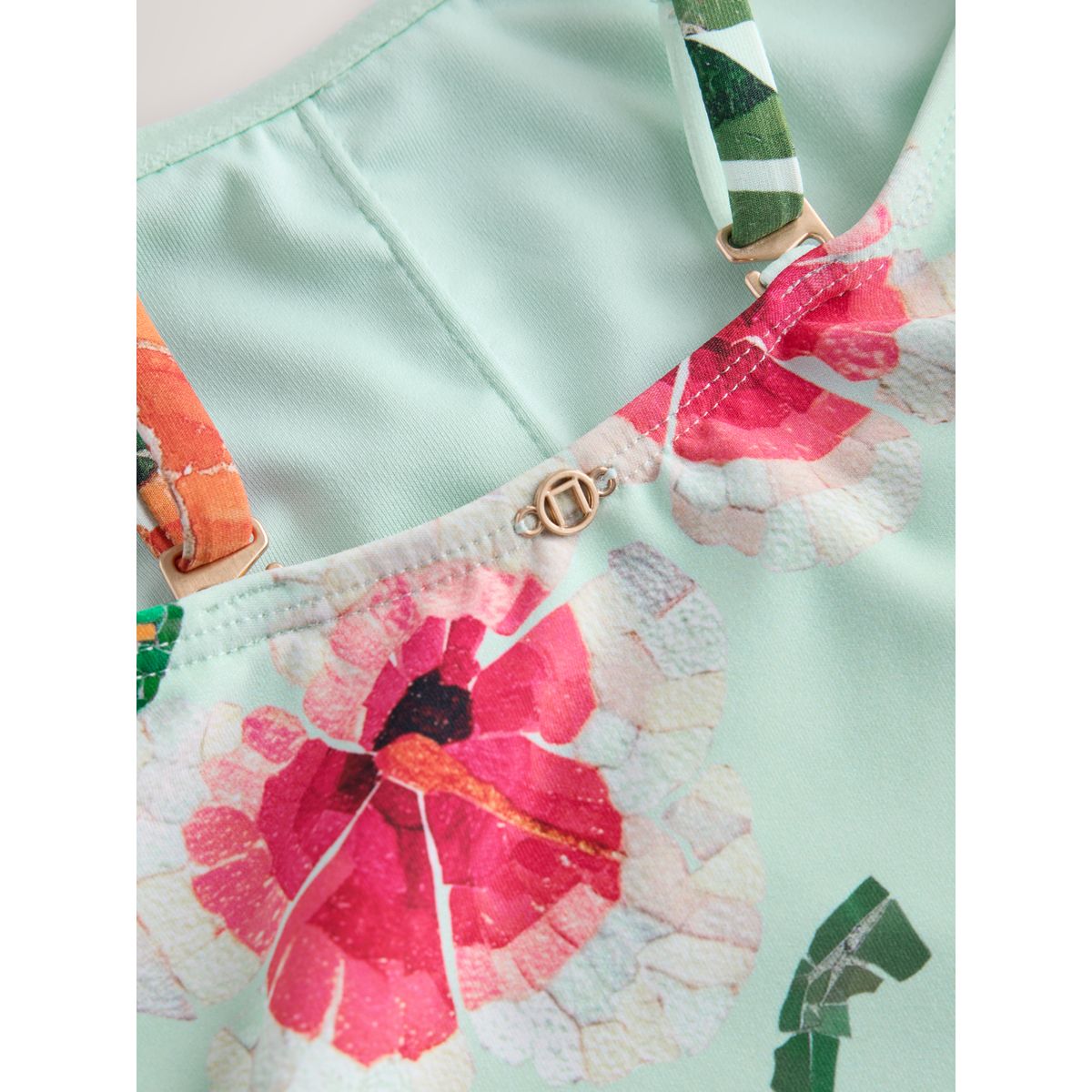 Haut de tankini bandeau froncé sur le côté mosaïque vert menthe conversationnelle, NEXT