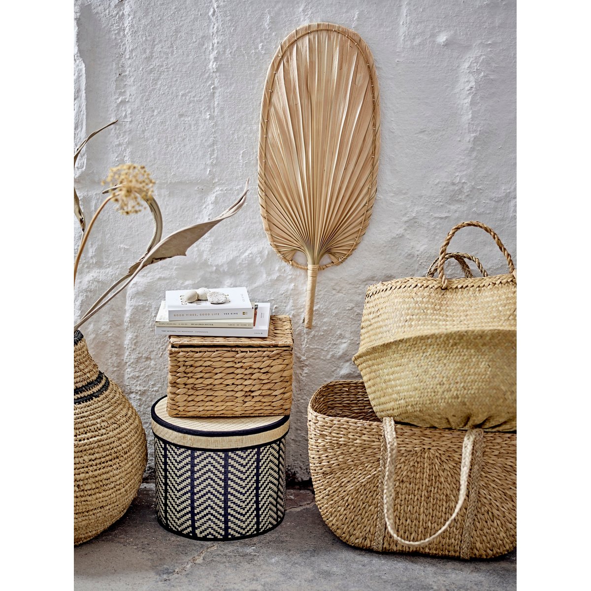 Panier en fibres naturelles Cem beige, BLOOMINGVILLE