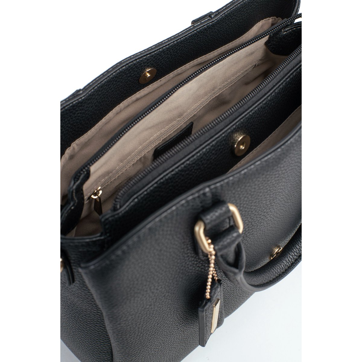 Sac porté main 2 poignées ABI noir, HEXAGONA