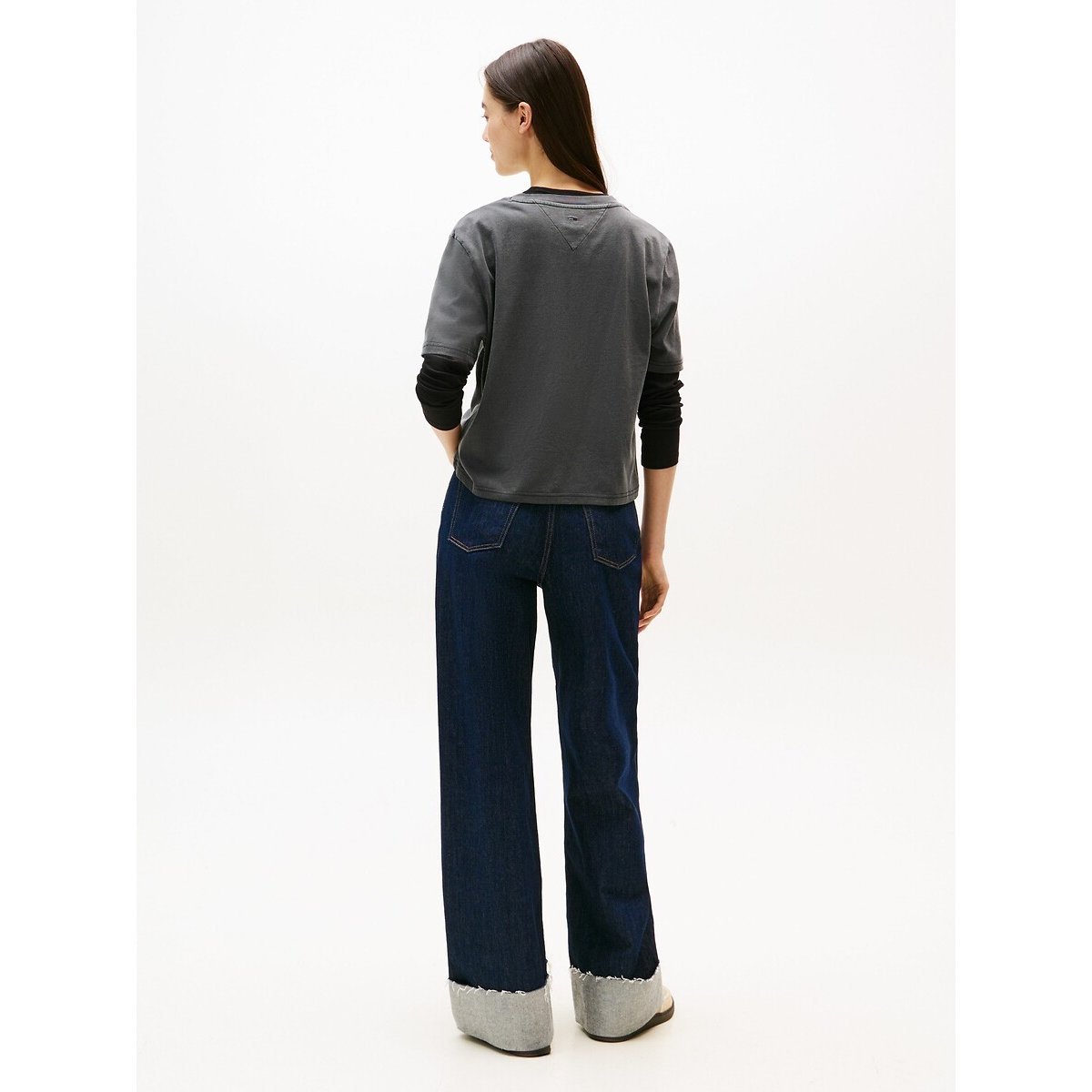Crew Neck T-Shirt with Short Sleeves black/leopard print, TOMMY JEANS