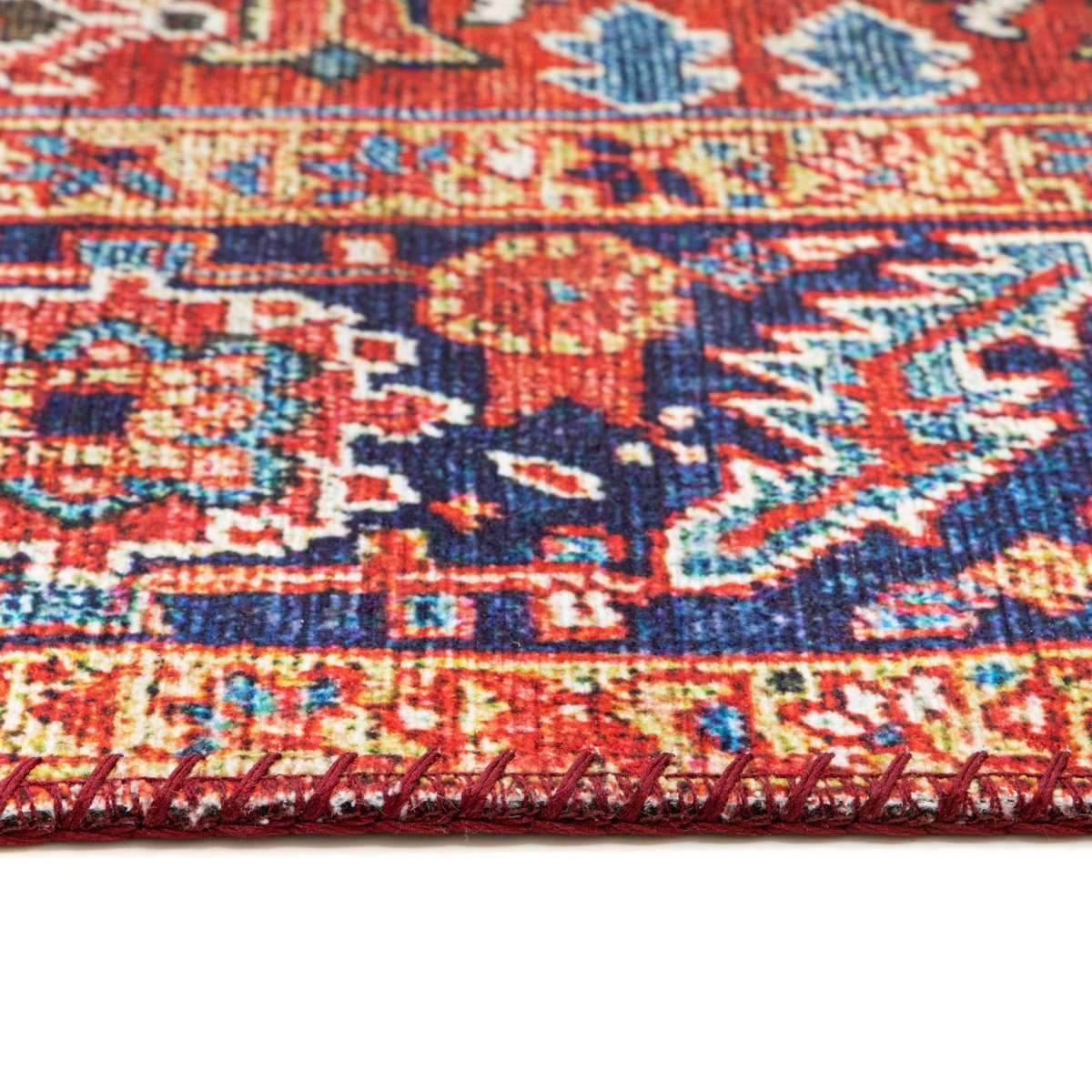 Tapis effet velours tissé plat ANTIKA rouge naturel, AFK LIVING