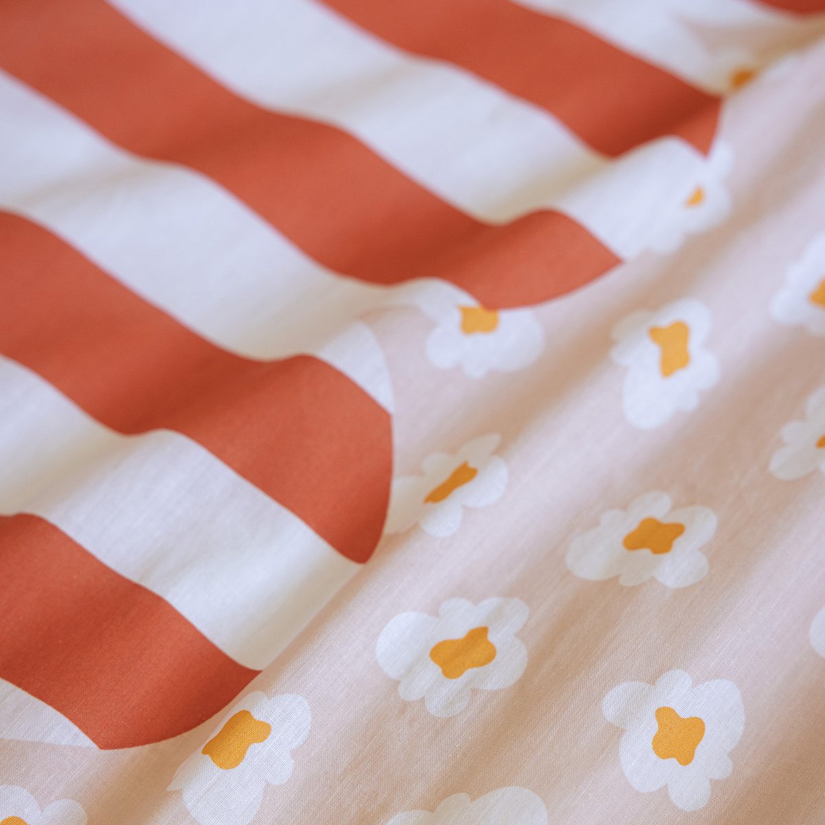 Parure de lit en 100% coton à motifs avec housse de couette + taie d’oreiller fresh popcorn, EDEN