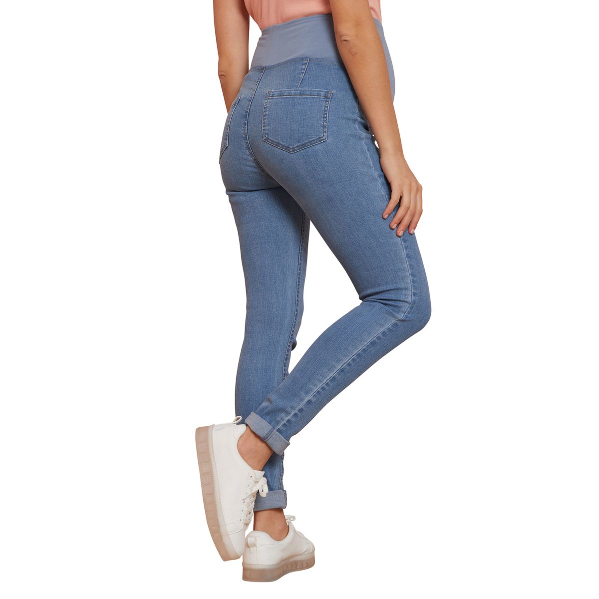 Tregging de grossesse en denim double stone, VERTBAUDET