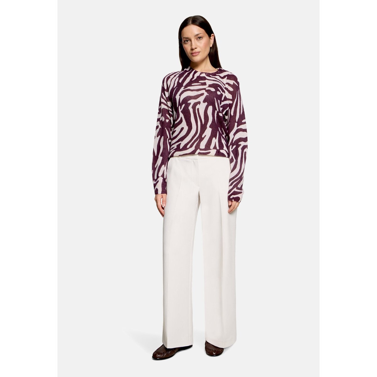 Pull-over en maille à imprimé animalier dark red/cream, BETTY & CO