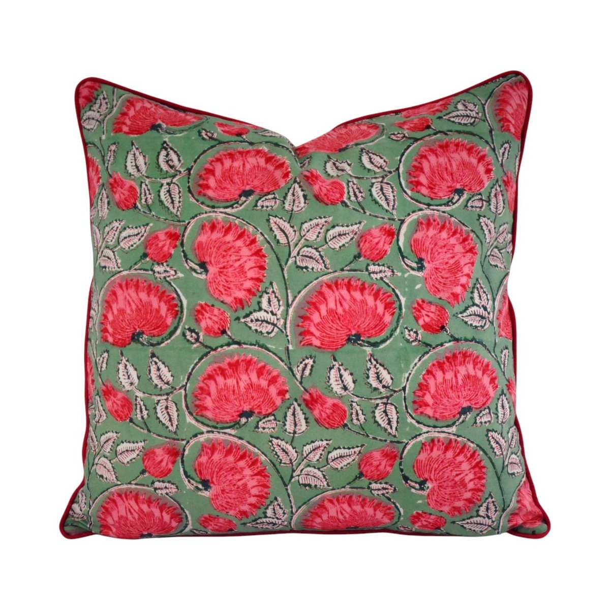 Housse de coussin Gulabi kaki, rouge, crème, ARCHIV