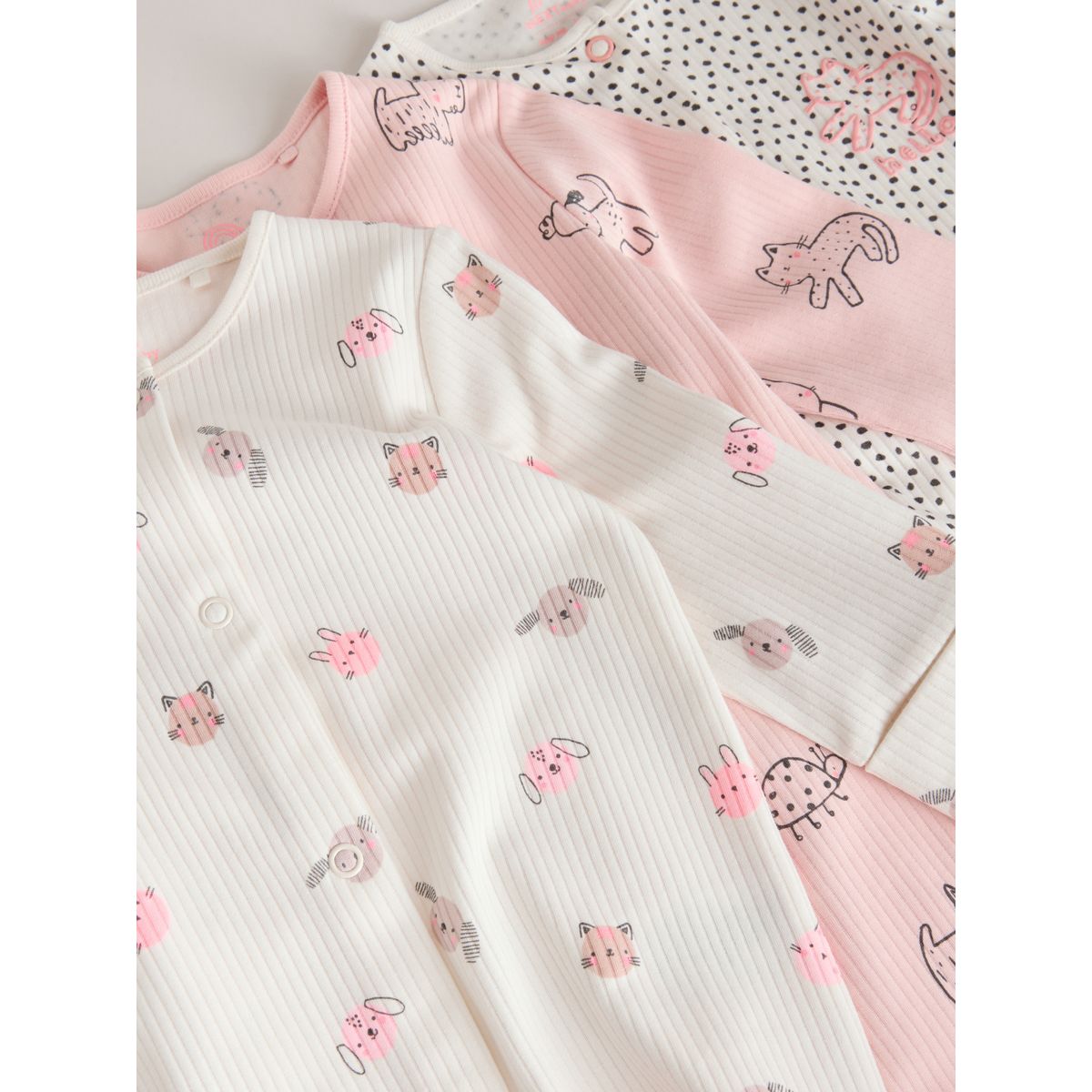 Dors-bien à zip bidirectionnel bébé, lot de 3 rose, NEXT