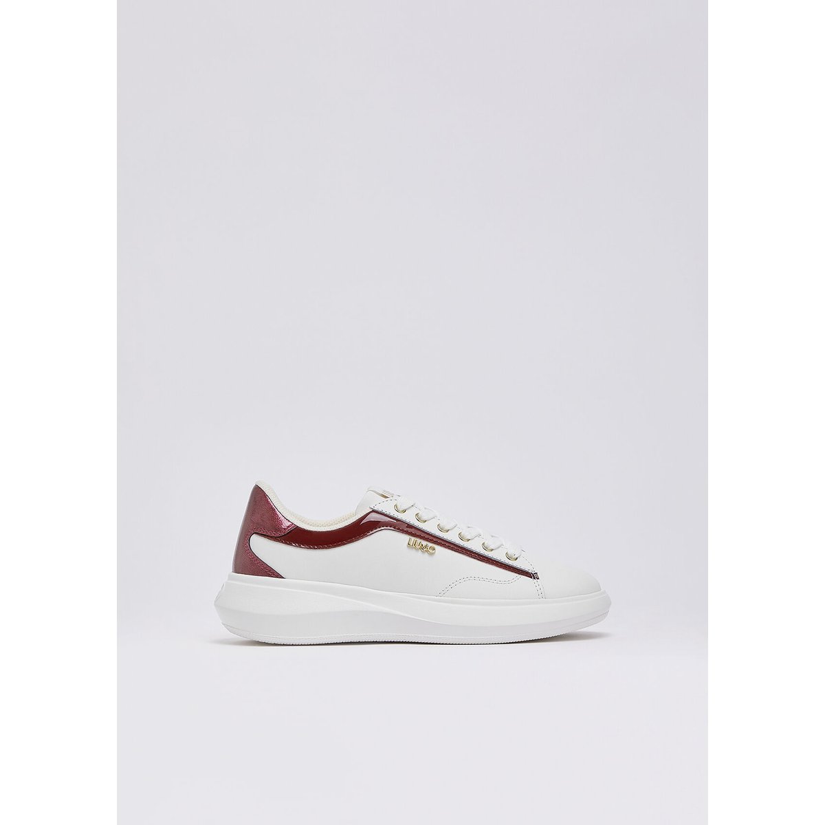 Baskets en cuir blanc et rouge, LIU JO