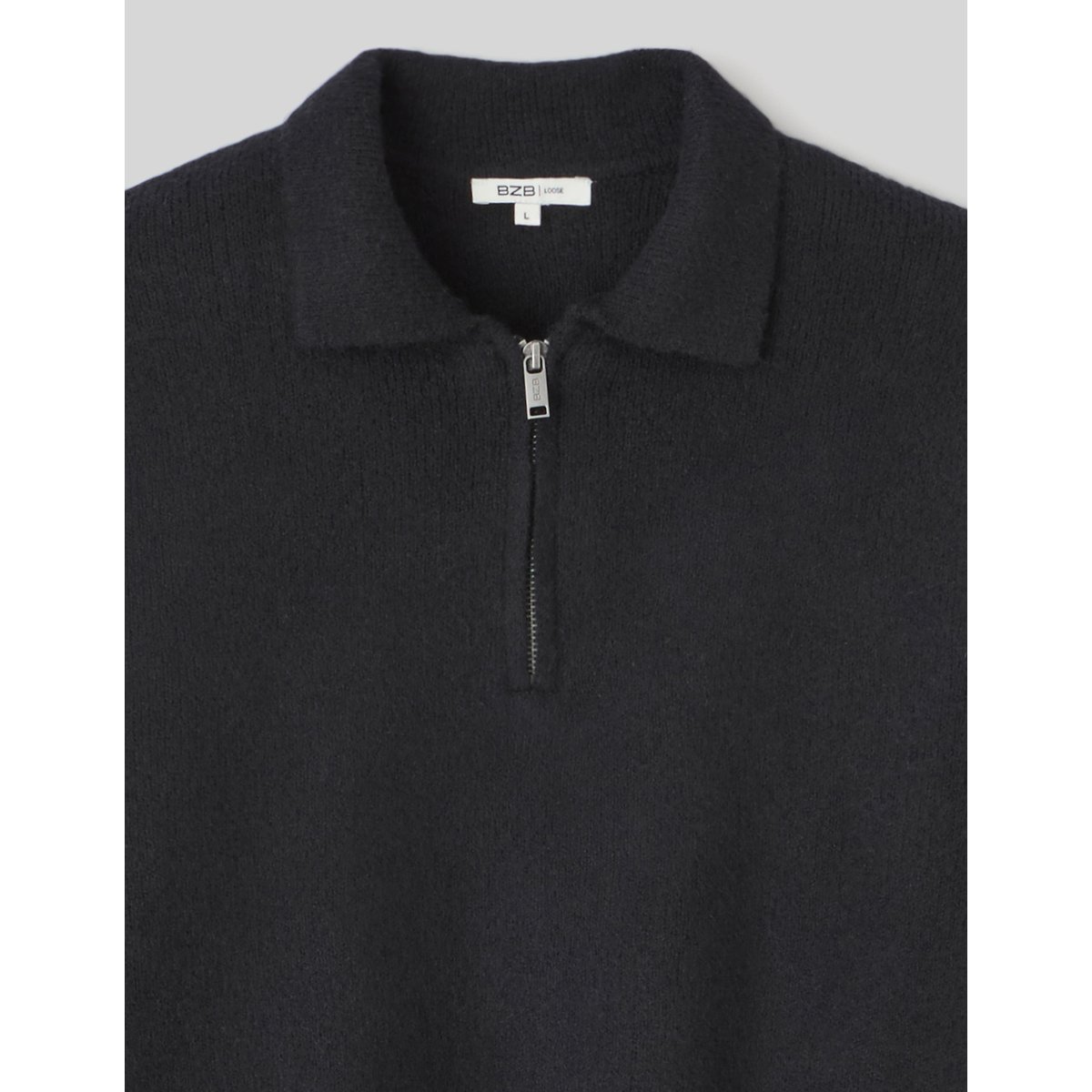 Pull col polo noir, BZB