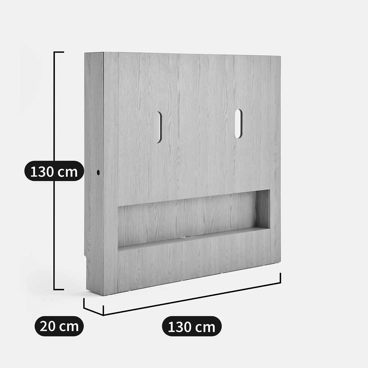 Tv-meubel voor wandmontage, eiken fineer, met 1 nis, LASTER eikkleur, LA REDOUTE INTERIEURS