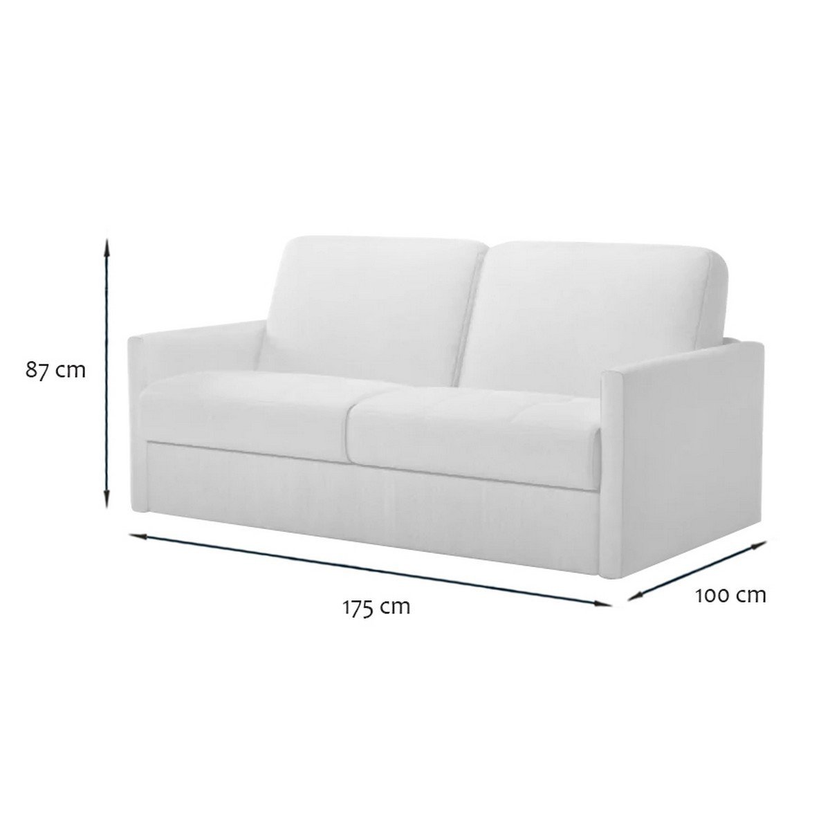 Canapé 3 places convertible en tissu Matelas 14cm - COSENZA gris, CALICOSY