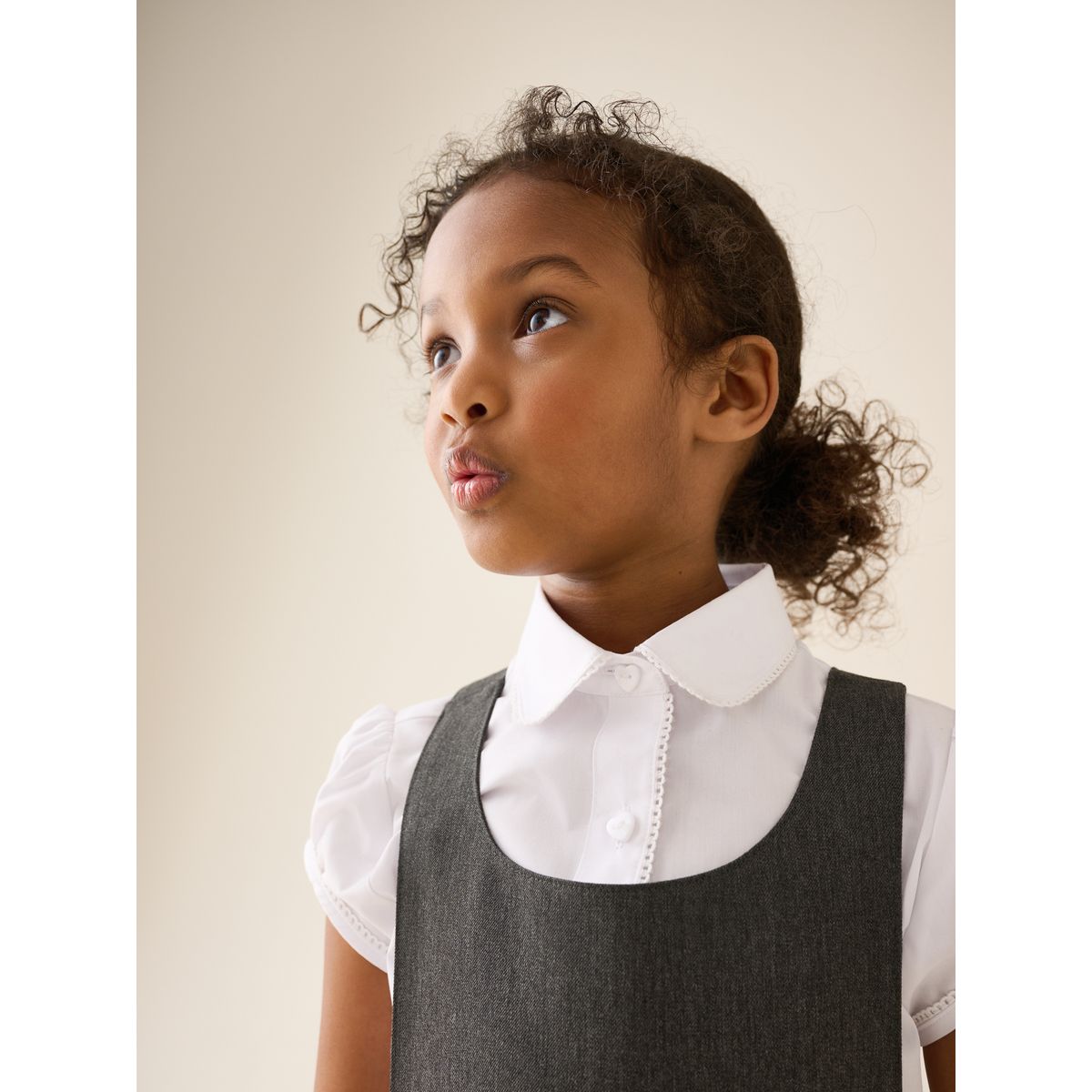 Robe chasuble d’école avec nœud à la taille gris, NEXT