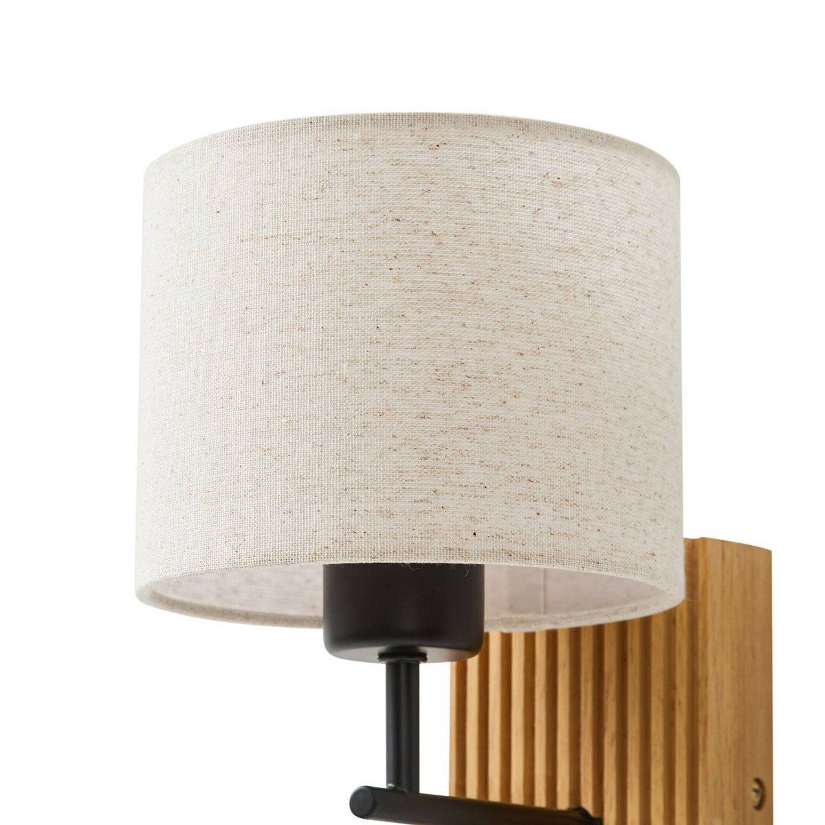 Applique en textile moderne, Lieske beige, noir, bois clair, LUCANDE