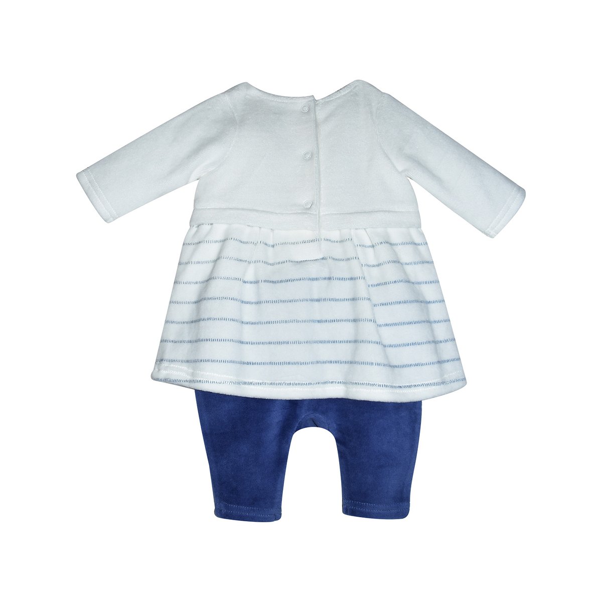 Combirobe naissance falbala bleu, SUCRE D'ORGE