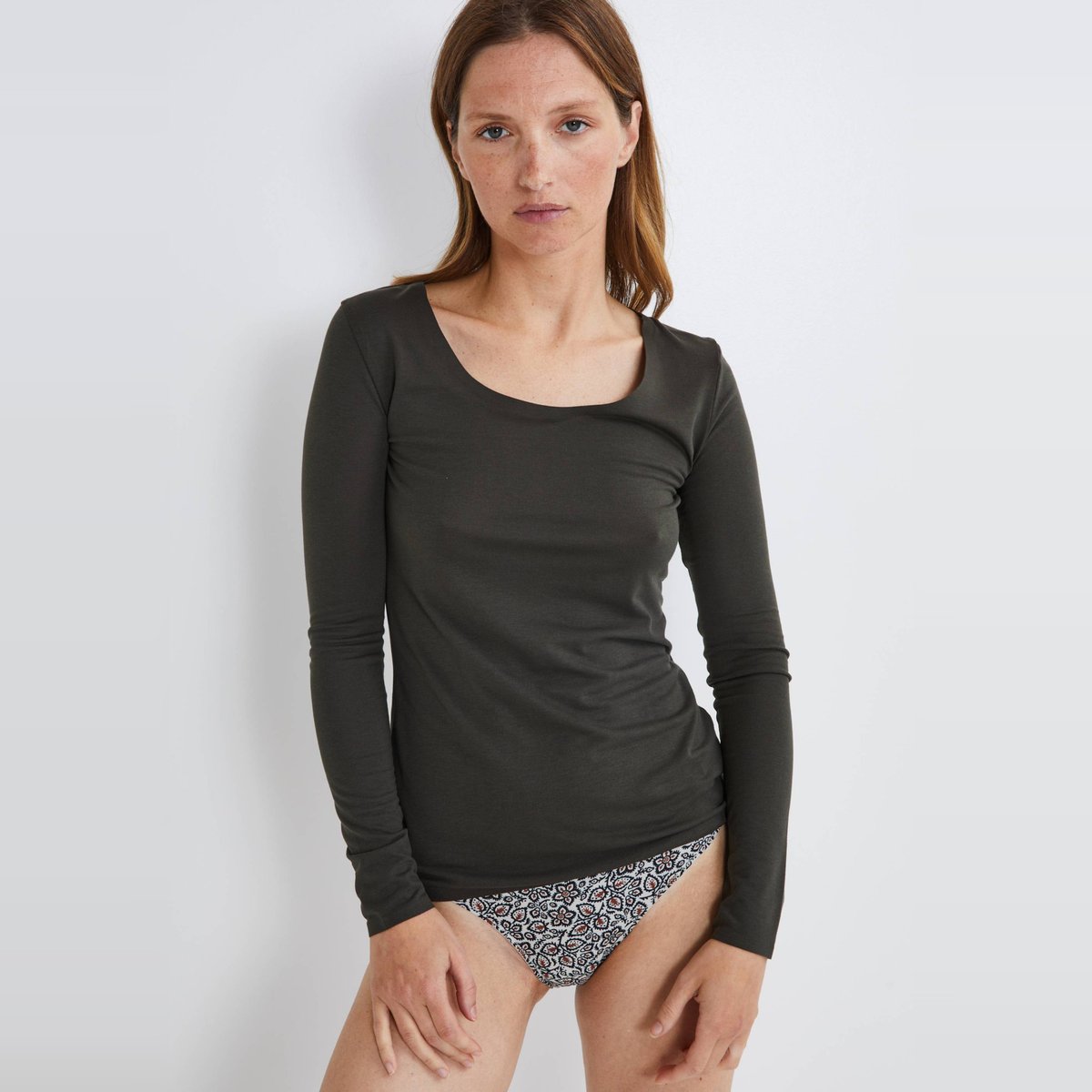 T-shirt manches longues finitions invisibles commando, MONOPRIX
