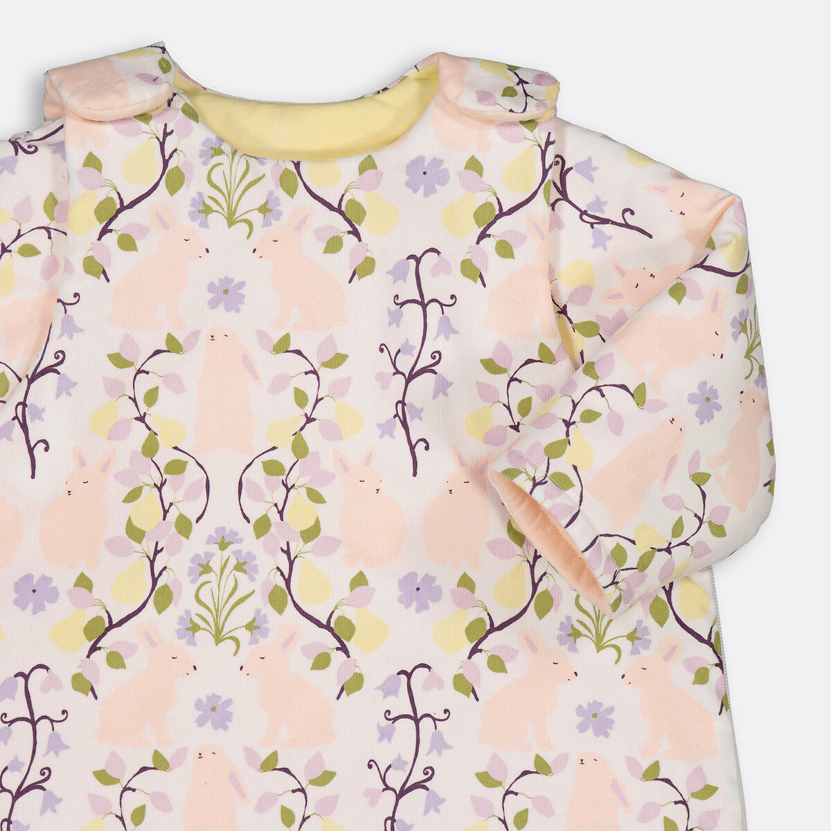 Gigoteuse hiver velours de coton, Petits Lapins ecru/rose, LA REDOUTE INTERIEURS