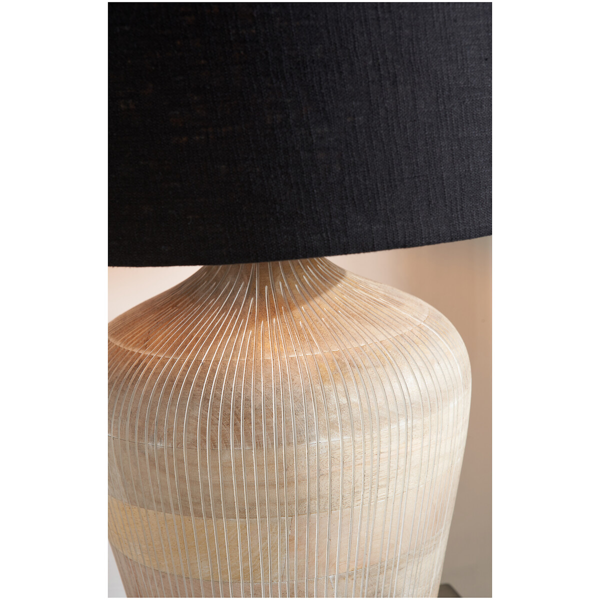 Thompson Textured Wood Table Lamp Base in White Wash white, ÉDITÉ
