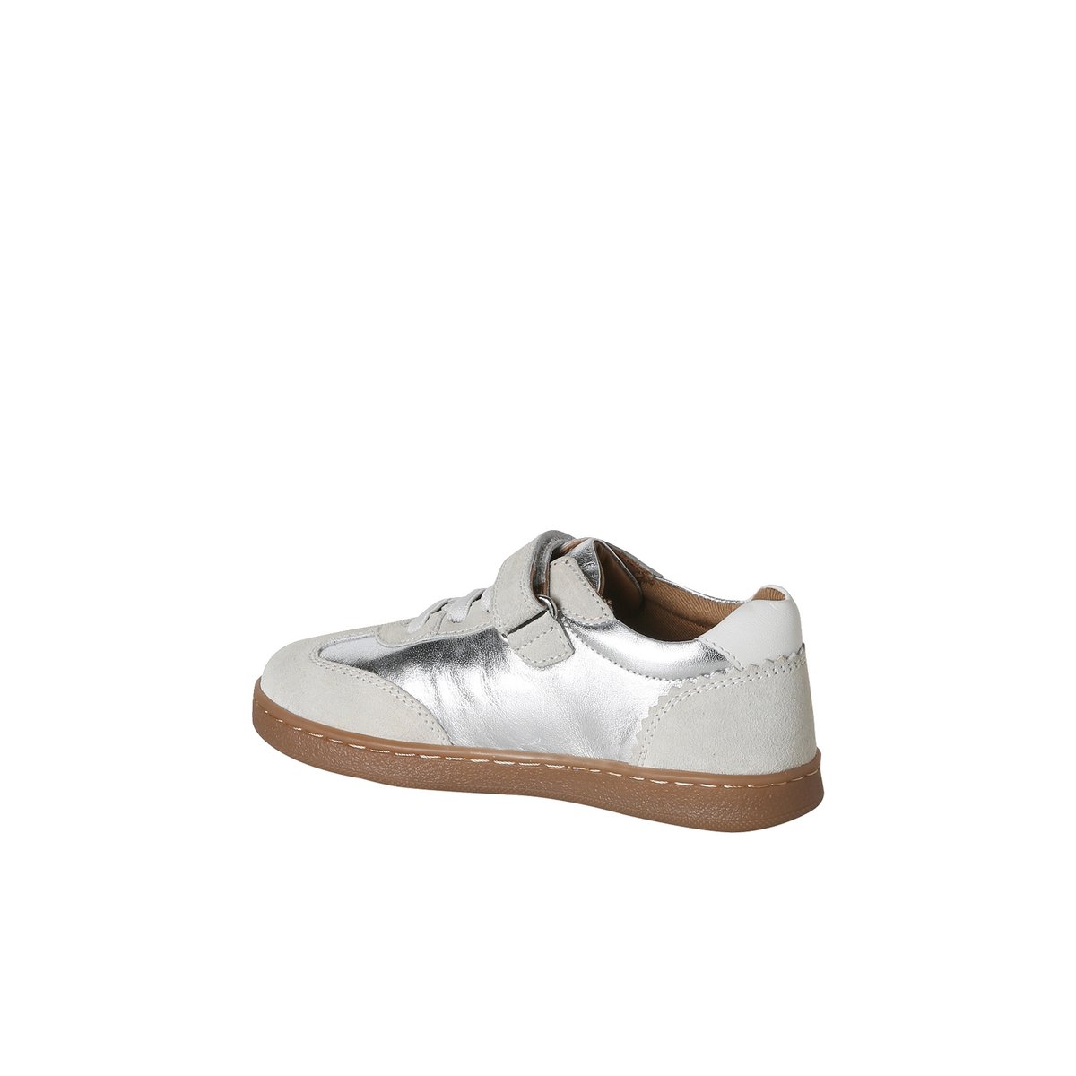 Basket basse cuir argent, VERTBAUDET