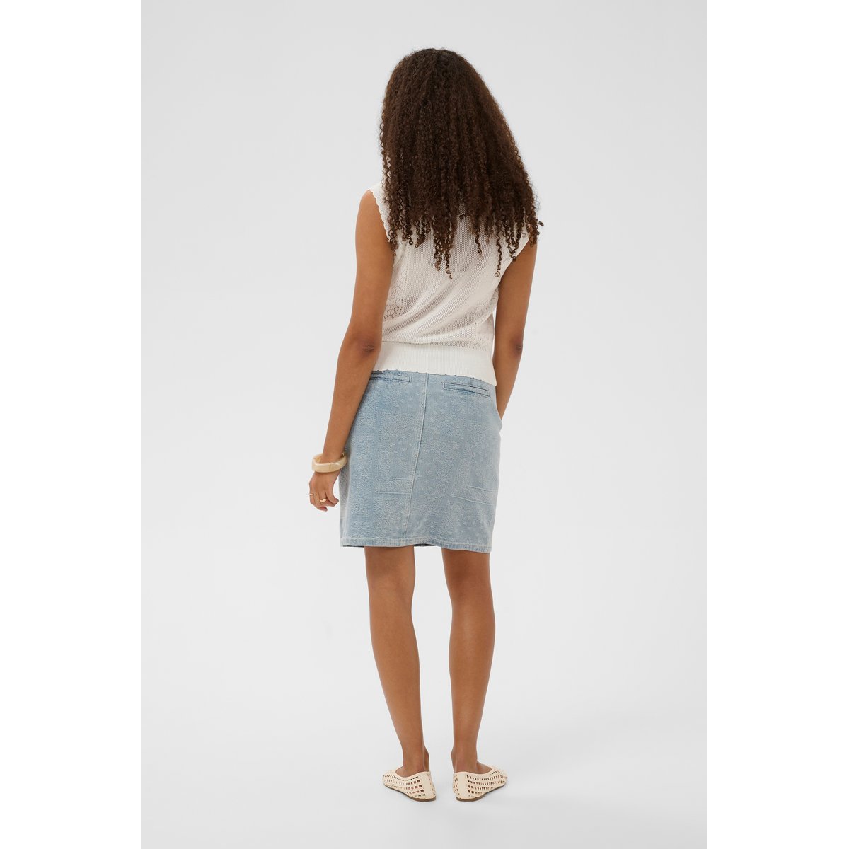 Manteau tricoté blanc snow white, CREAM