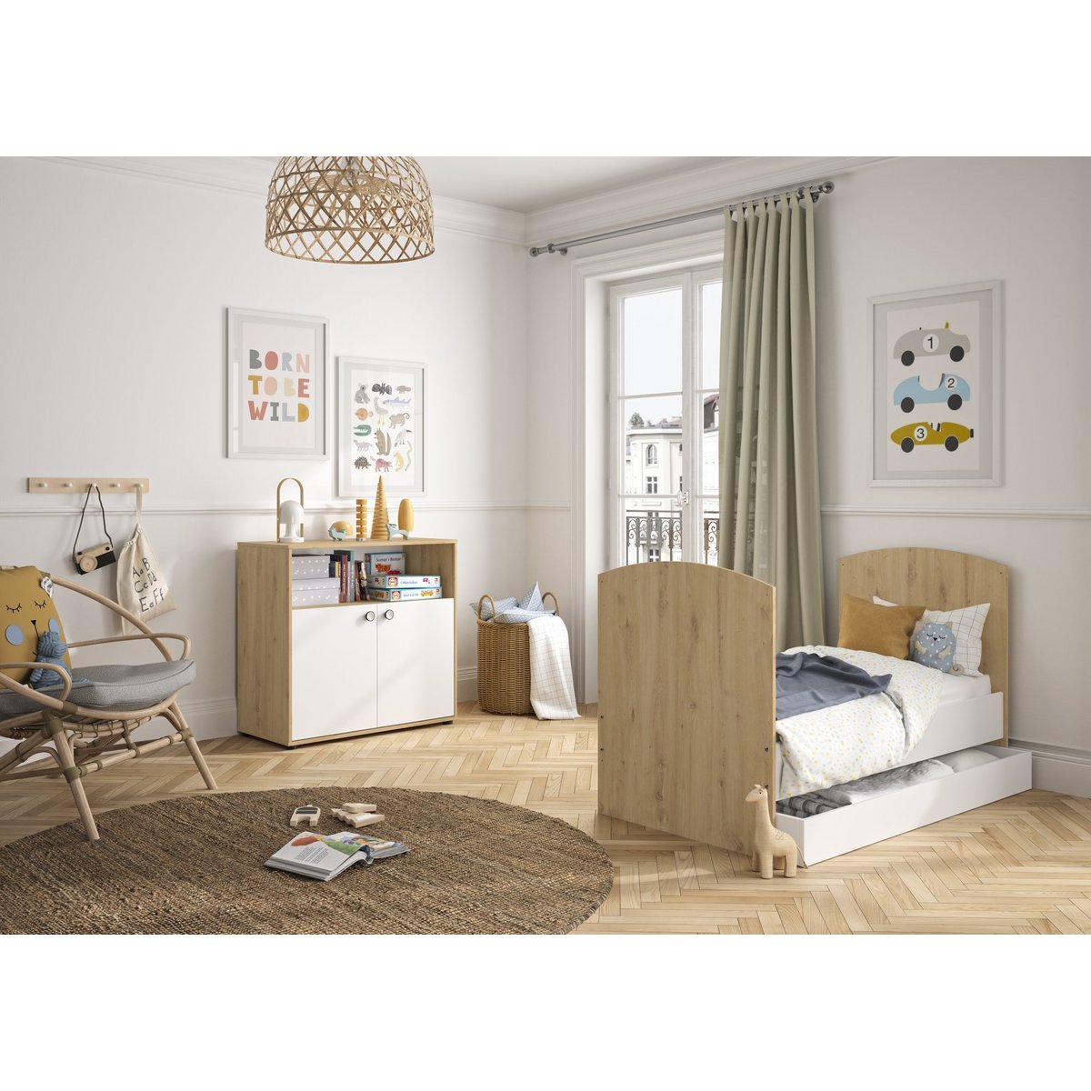 Commode 2 portes ARTHUR beige, GALIPETTE