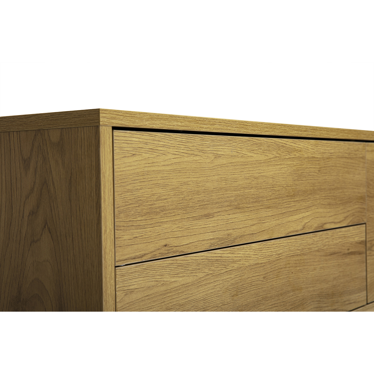 Meuble TV mural finition bois clair chêne L120 cm FLEXO chêne clair, MILIBOO