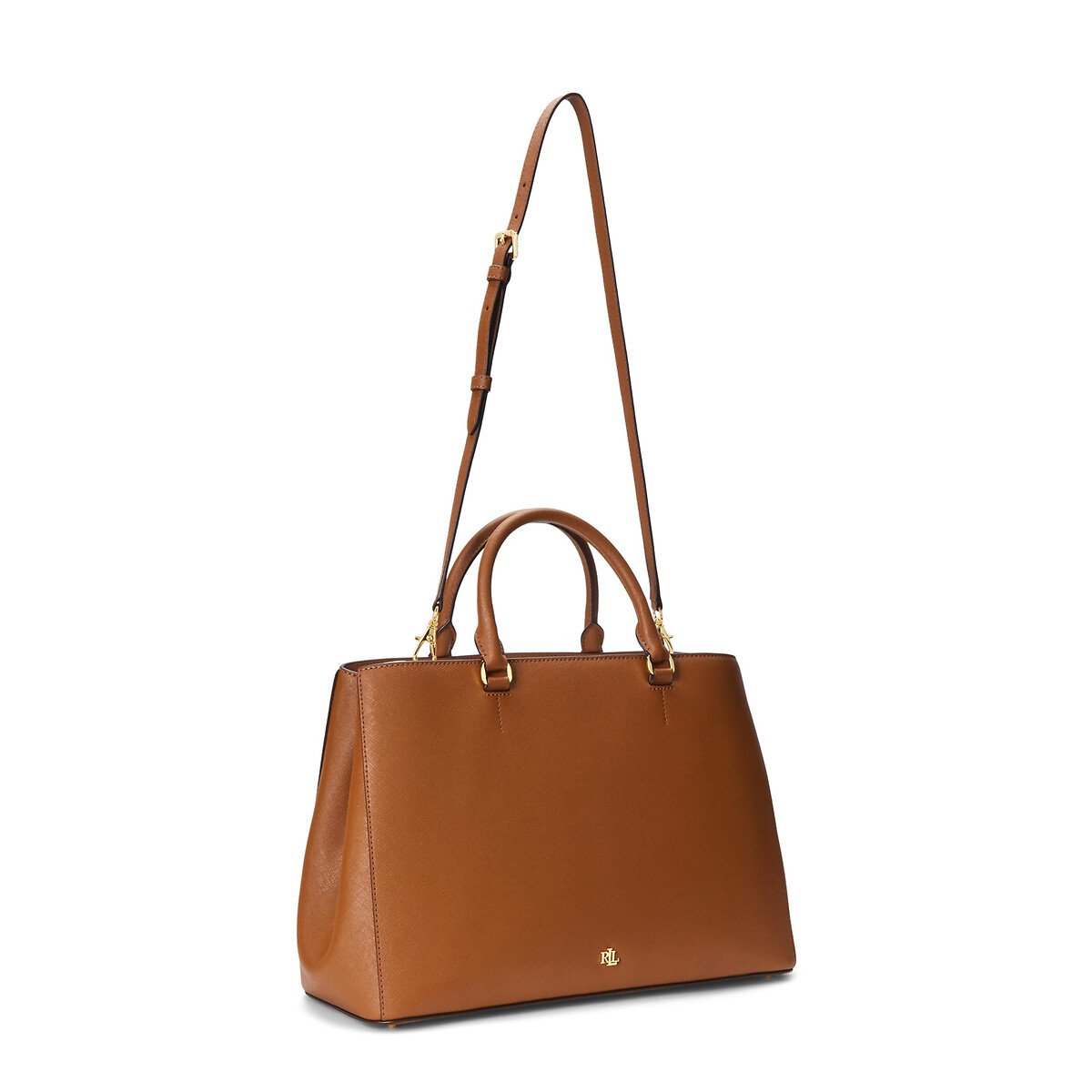 Sac à main en cuir texturé HANNA camel, LAUREN RALPH LAUREN