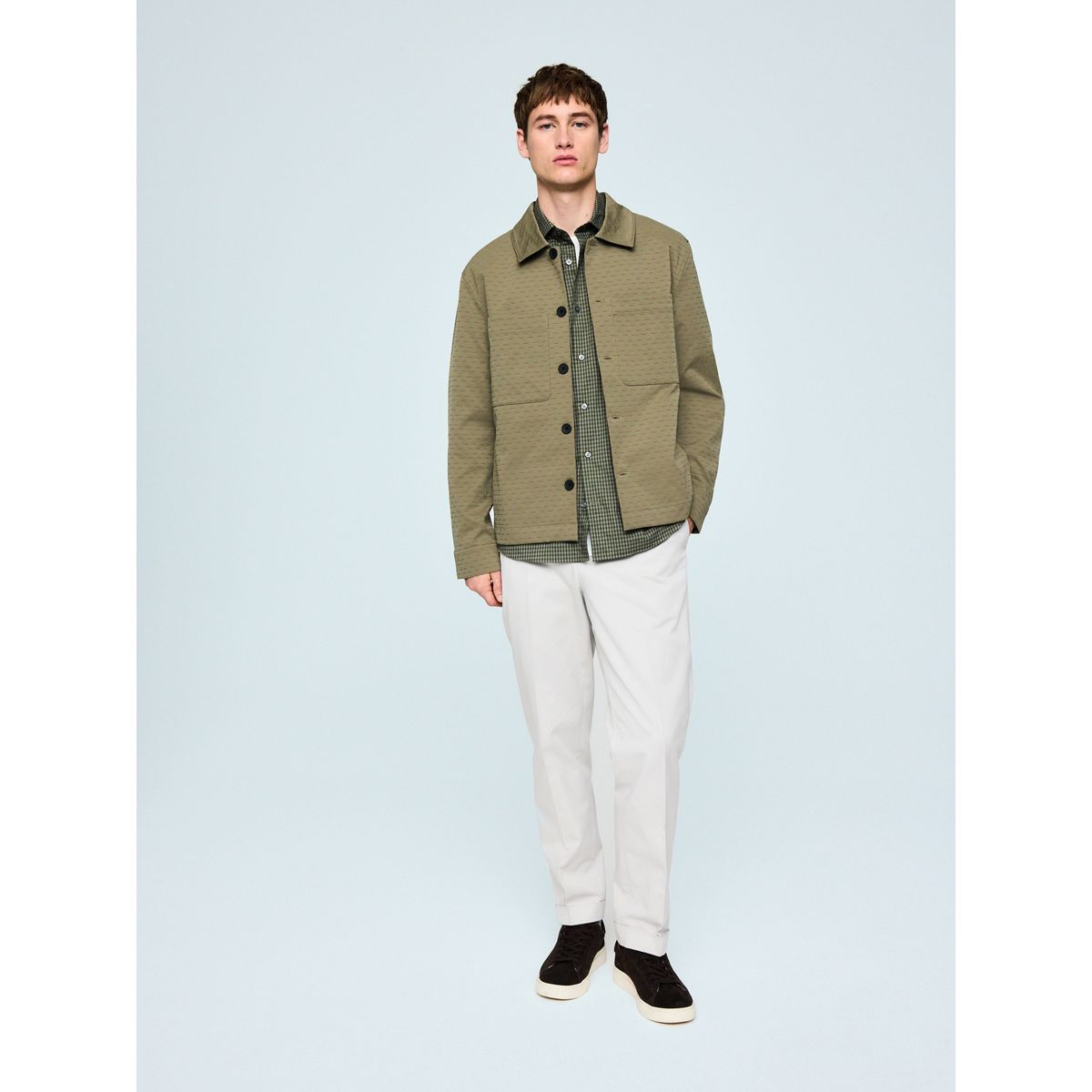 Veste technique texturée vert sauge, NEXT