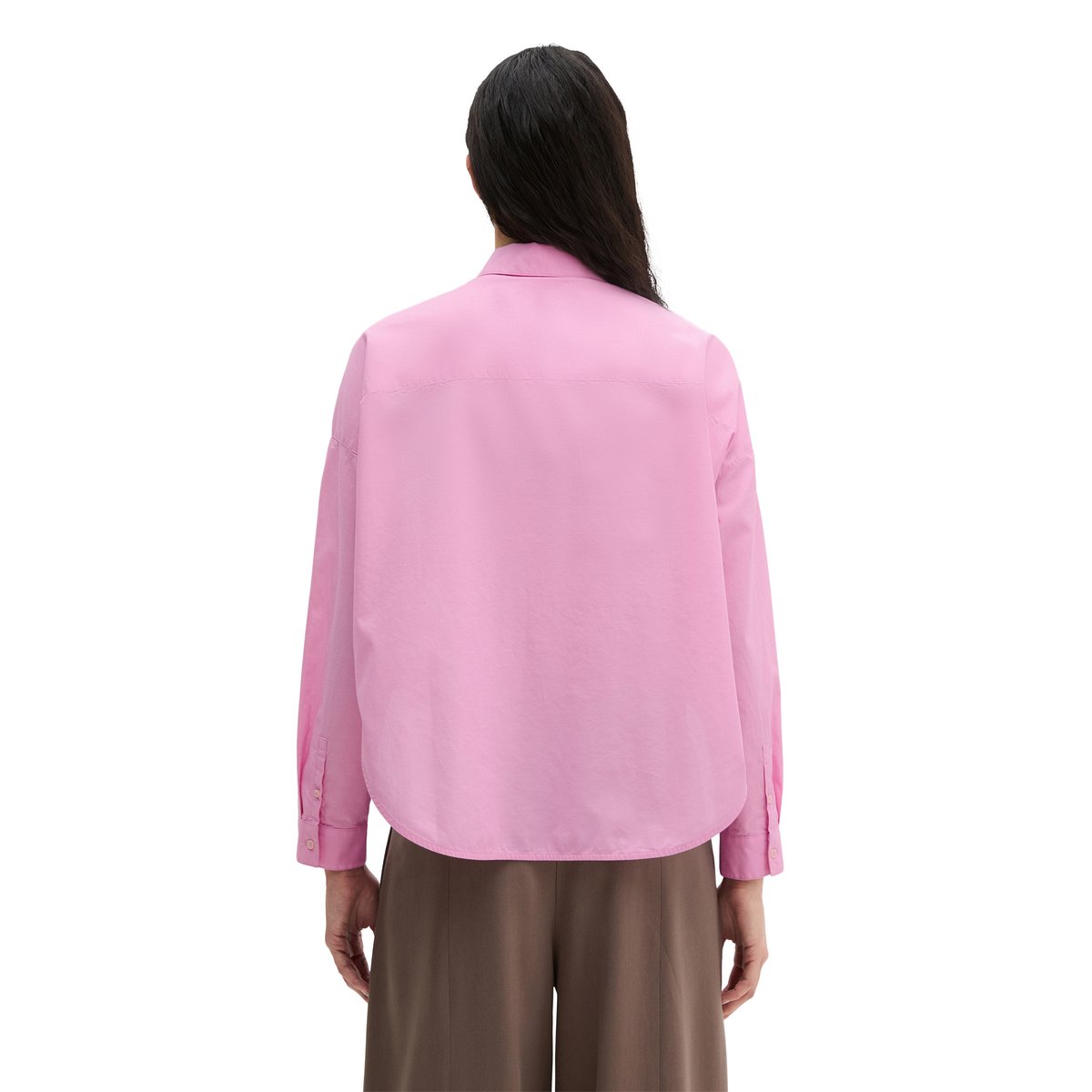 Chemisier regular en coton chambray rose bonbon, MARC O'POLO