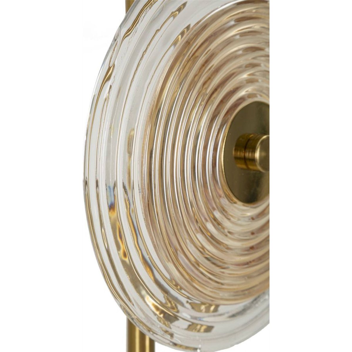 Lampe à poser en verre relief socle en fer doré, naturel et brun, RECOLLECTION
