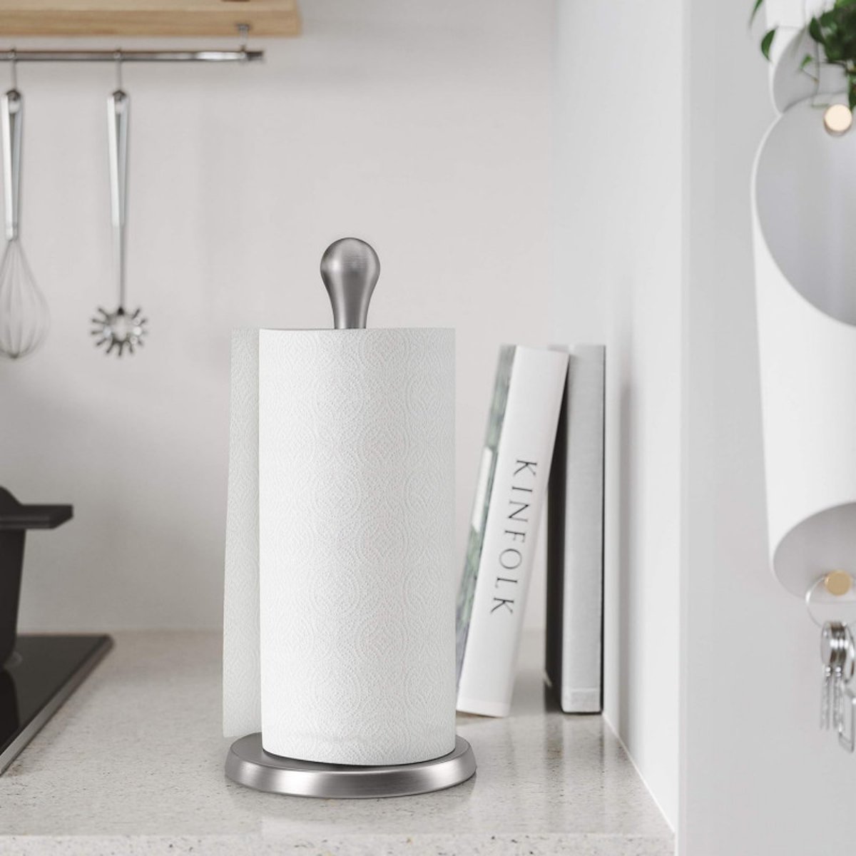 Porte essuie-tout utilisable d'une main  Tug argent, UMBRA