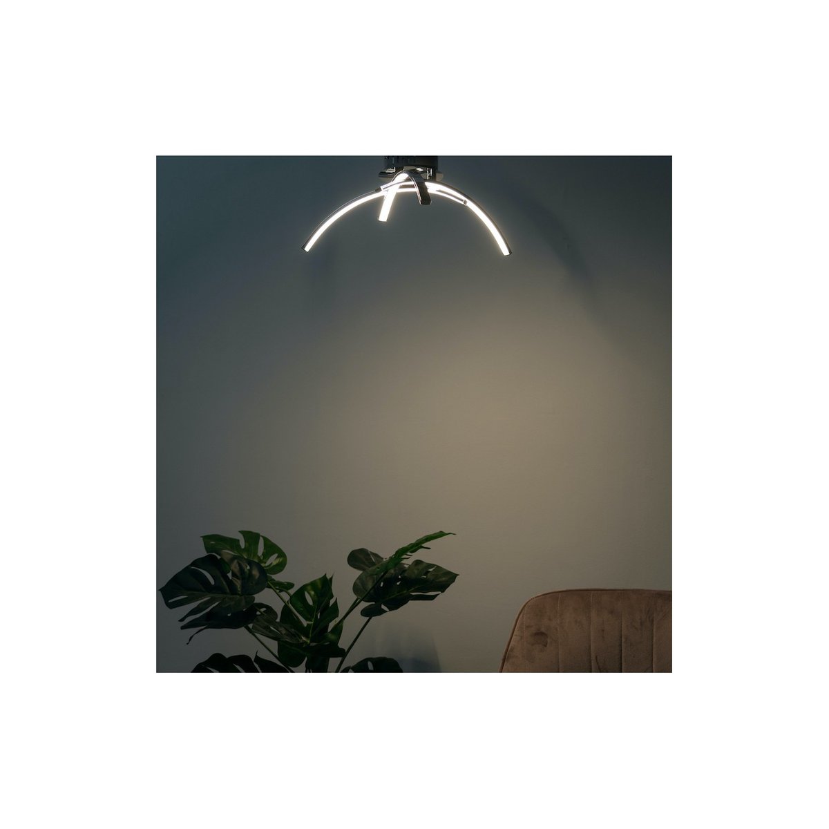 Plafonnier LED 3 bras chromés - OVA argenté / chromé, KOSILUM