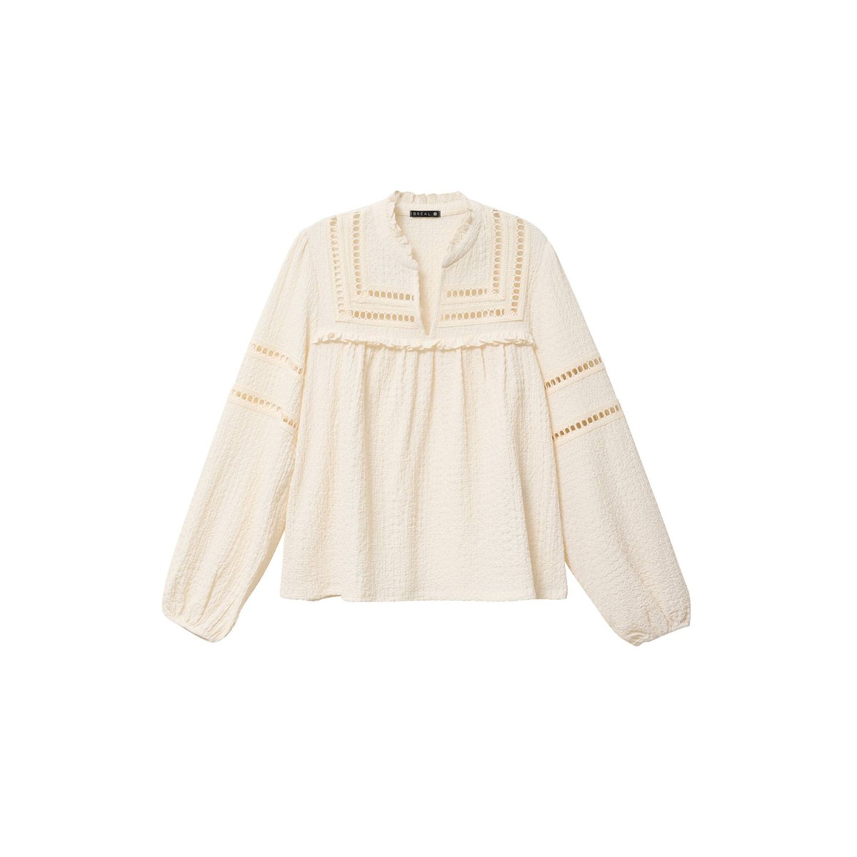Blouse col v manches longues ecru, BREAL